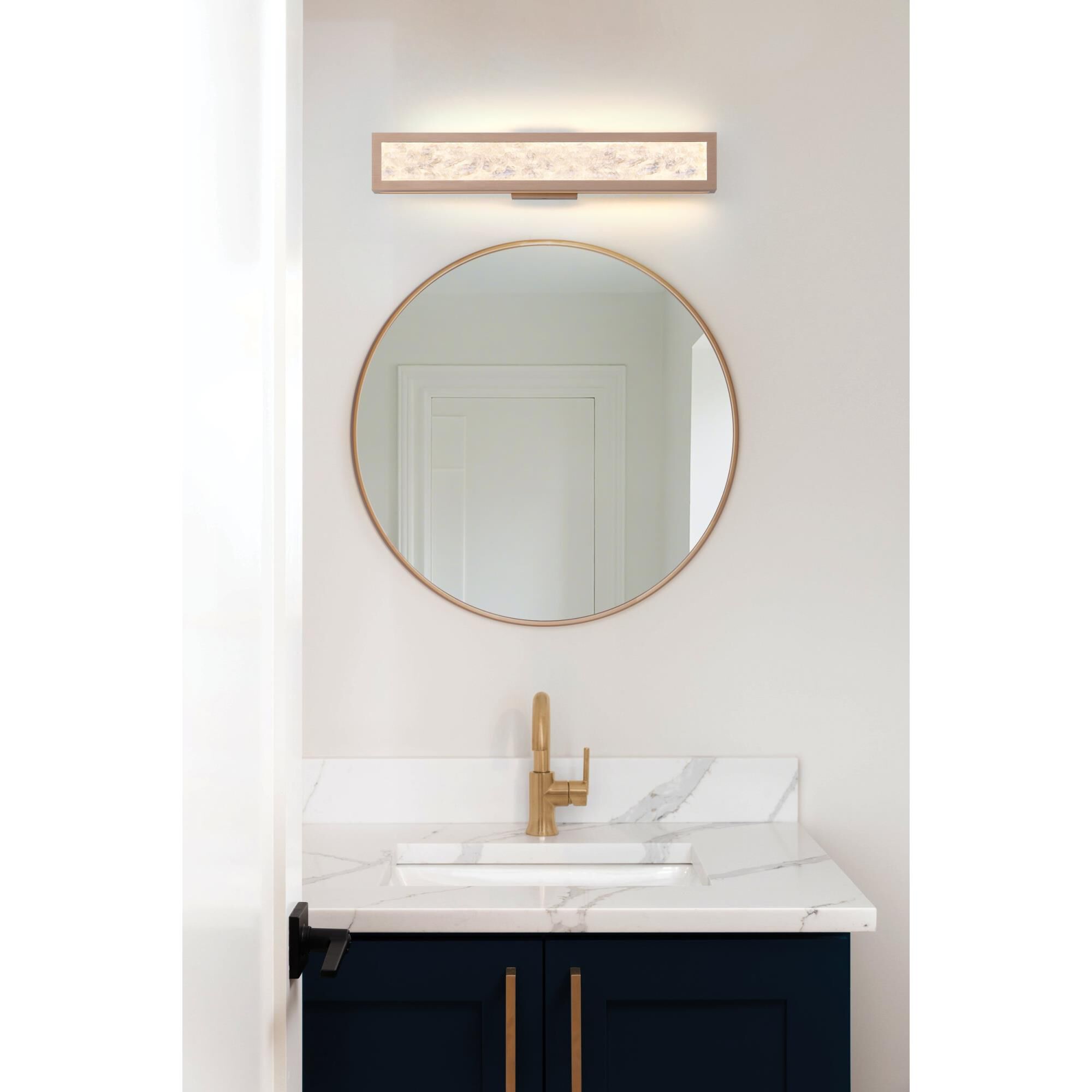 Shown in Champagne Gold finish and Clear Water glass