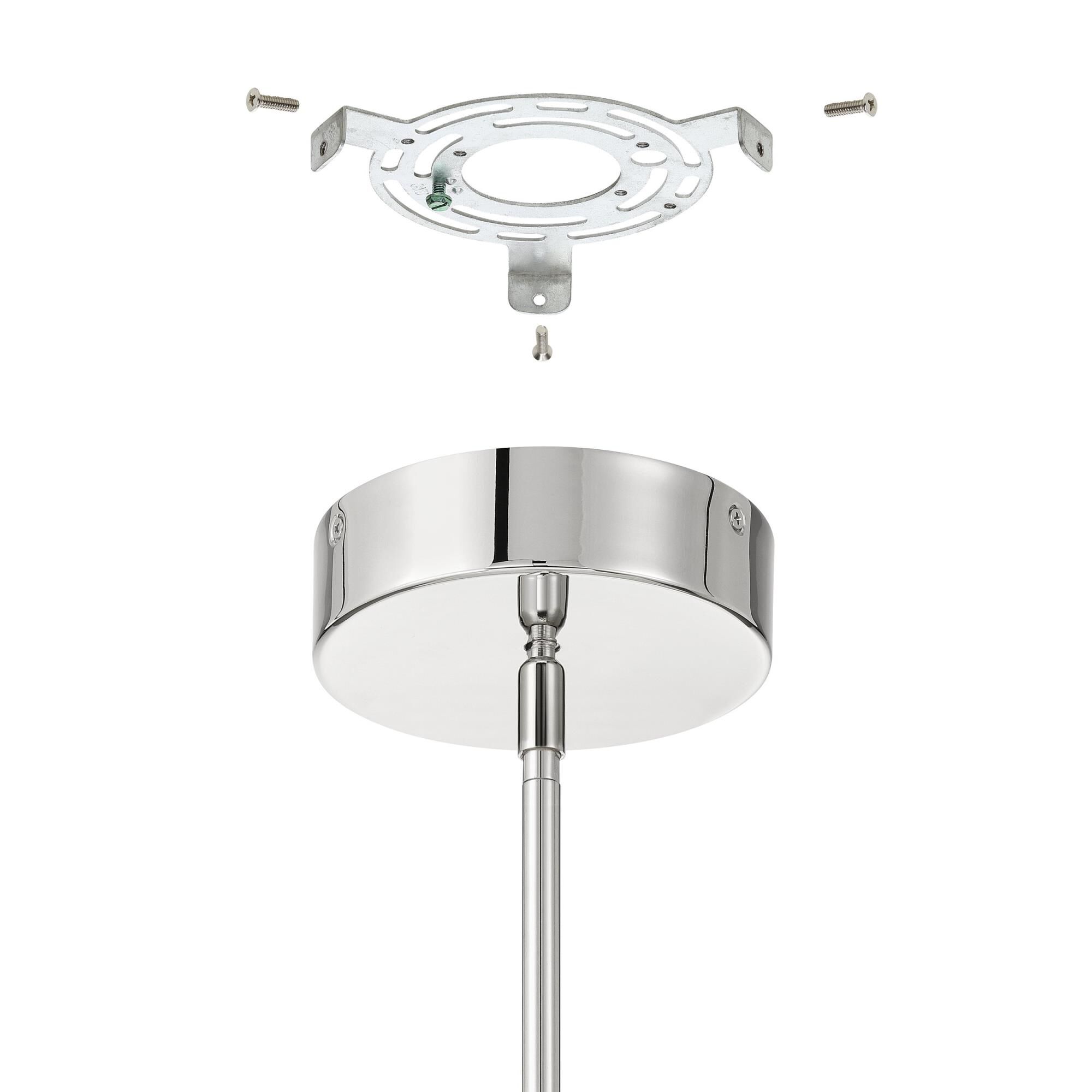 Shown in Polished Nickel finish and Clear Ribbed glass