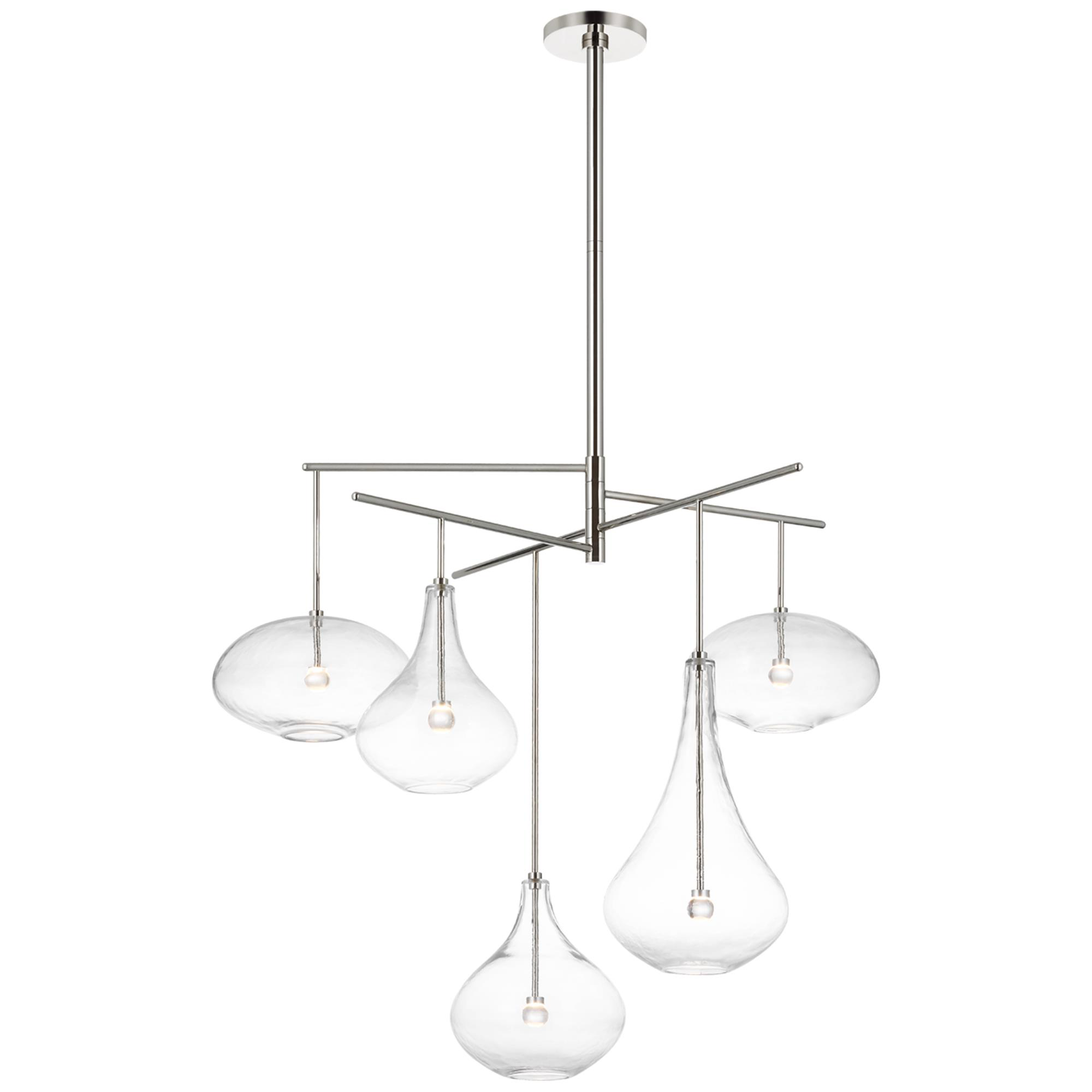 Shown in Polished Nickel finish and Clear glass