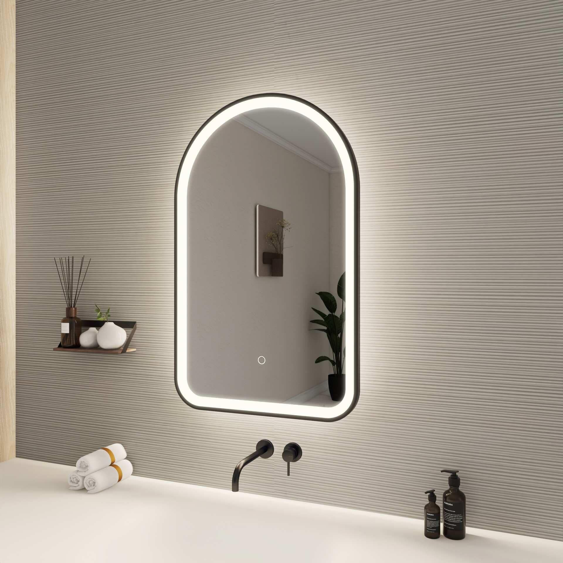 Harmoni 32 Inch Arched LED Lighted Mirror by Elegant Decor