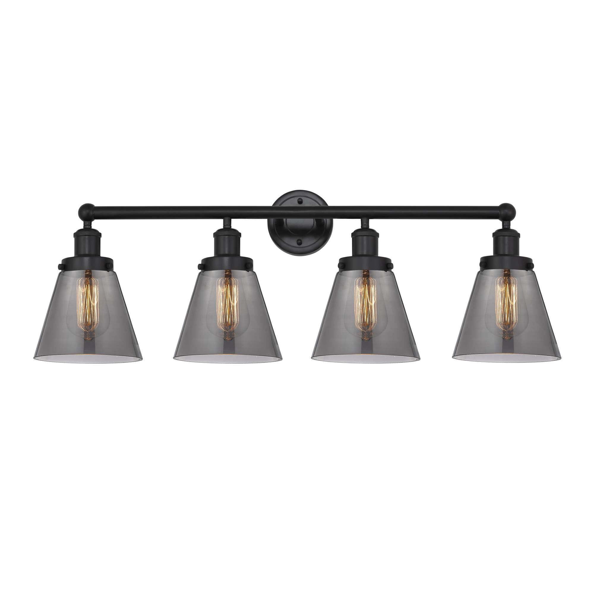 Shown in Matte Black, Plated Smoke finish and Plated Smoke glass and Plated Smoke Glass shade