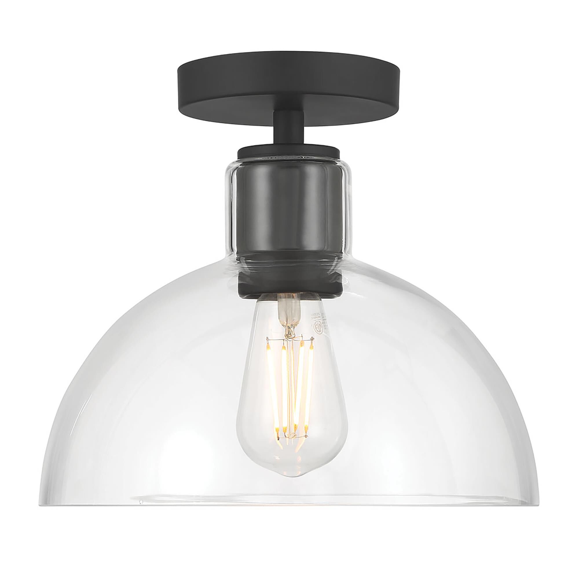 Shown in Matte Black finish and Clear glass