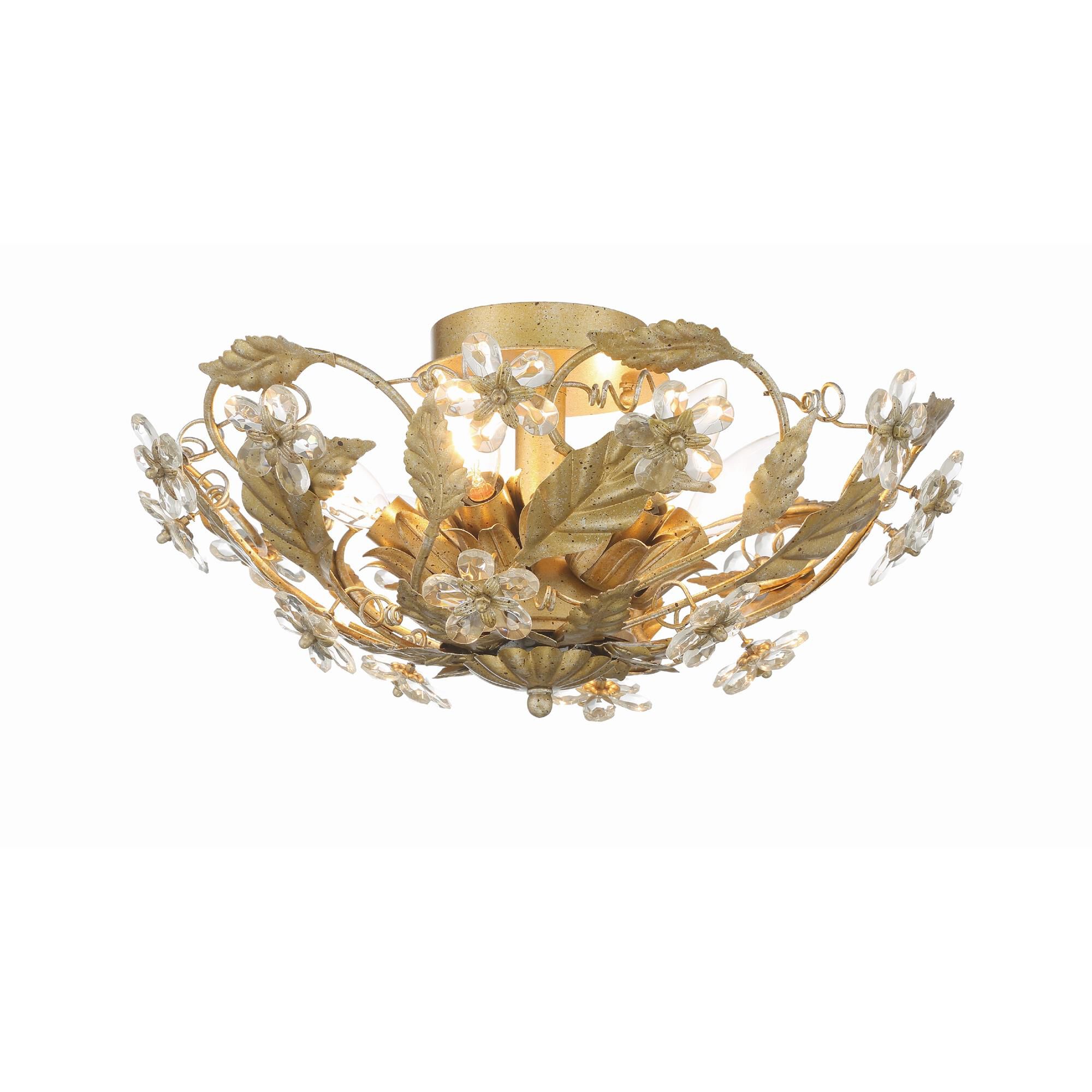 Shown in Gold Leaf finish and Clear Hand Cut crystal