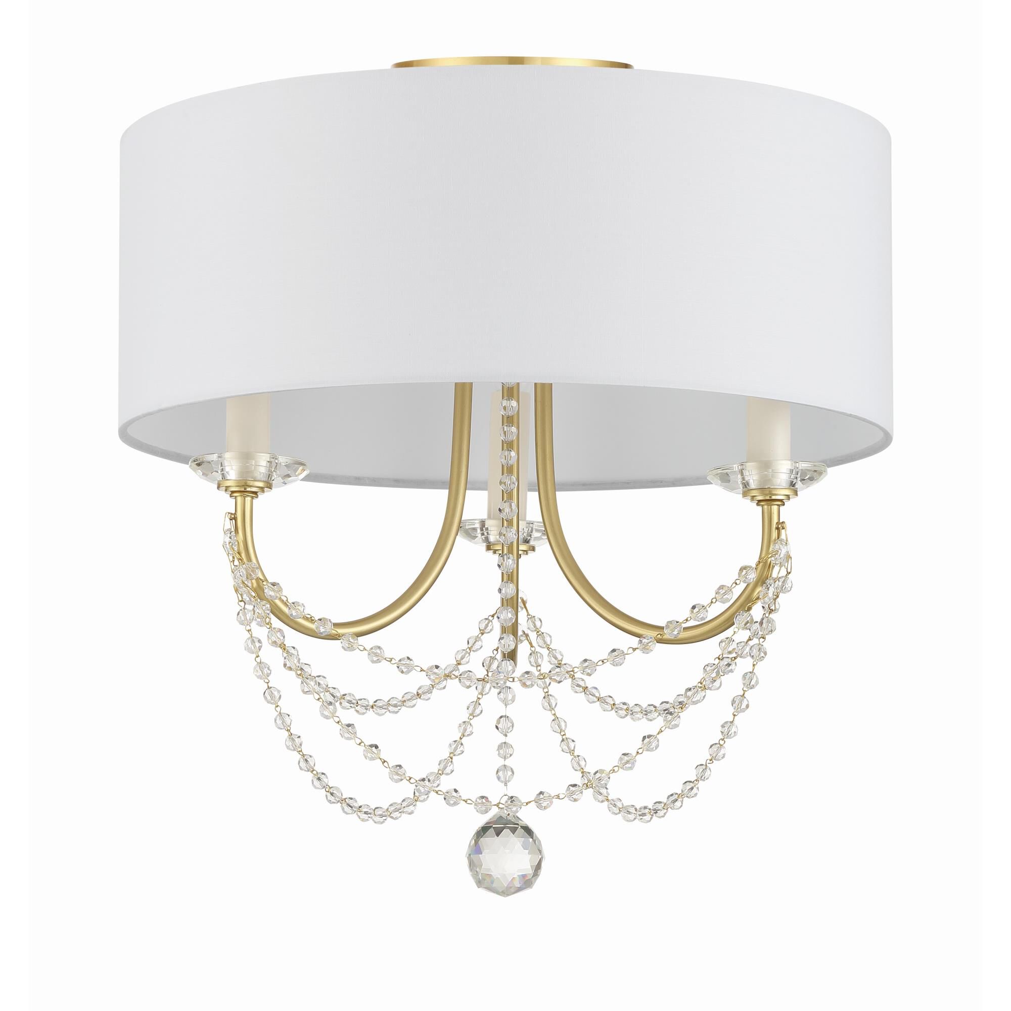 Delilah 15 Inch 3 Light Semi Flush Mount by Crystorama
