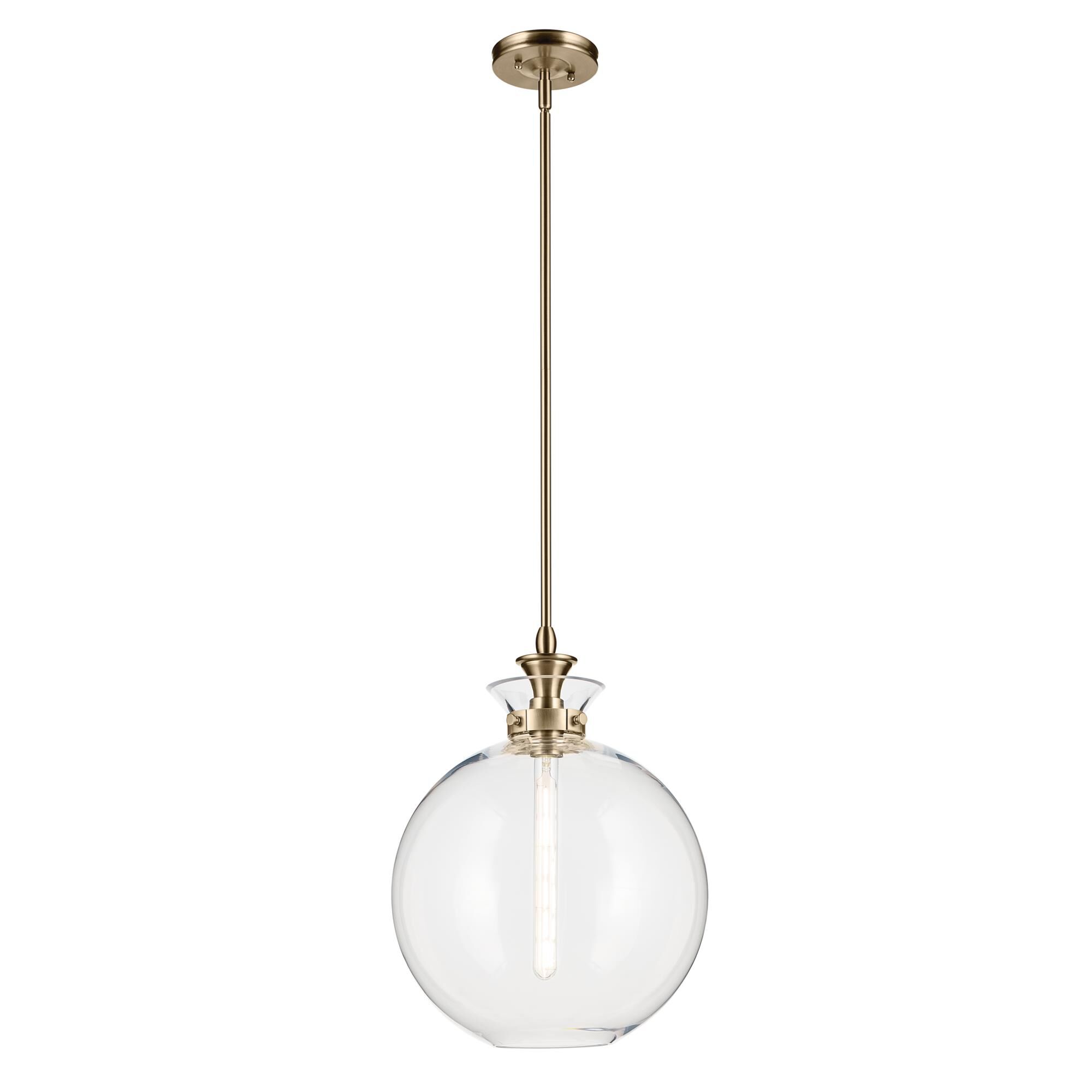 Shown in Champagne Bronze finish and Clear glass