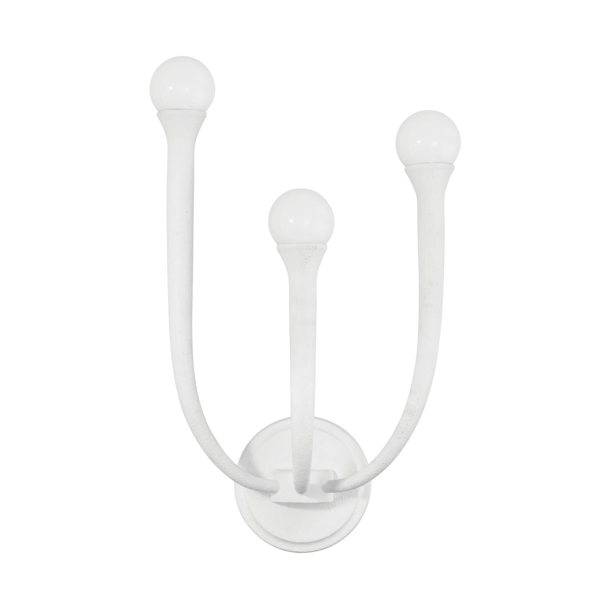 Shown in Plaster White finish and Opal glass
