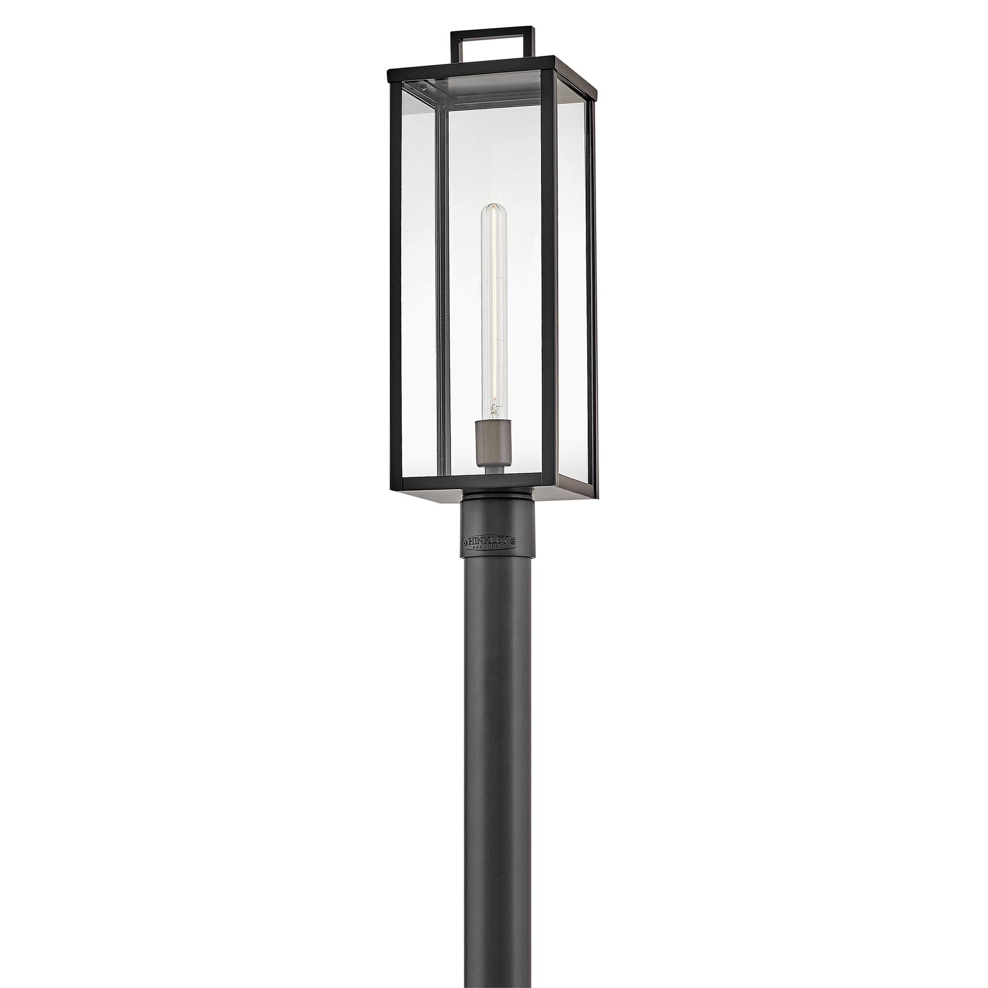 Shown in Black finish and Clear glass and Burnished Bronze accent