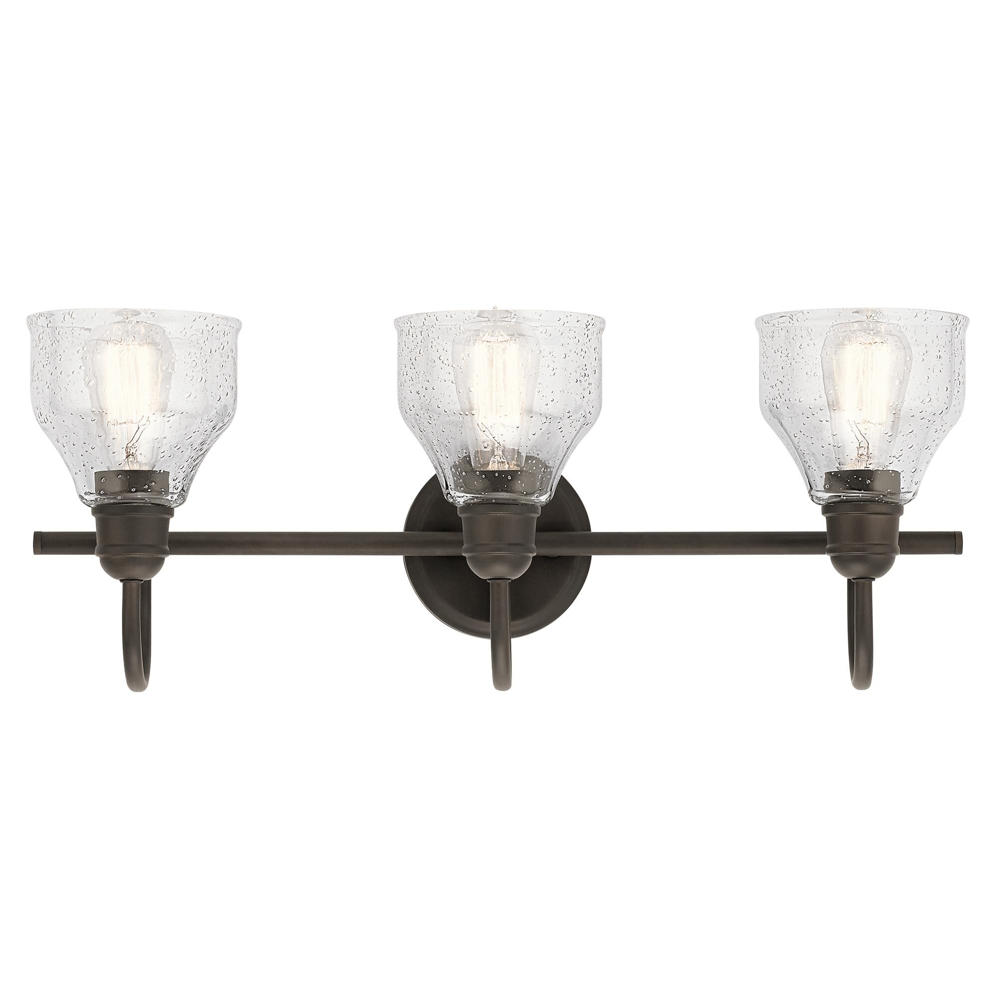 Shown in Olde Bronze finish and Clear Seeded glass