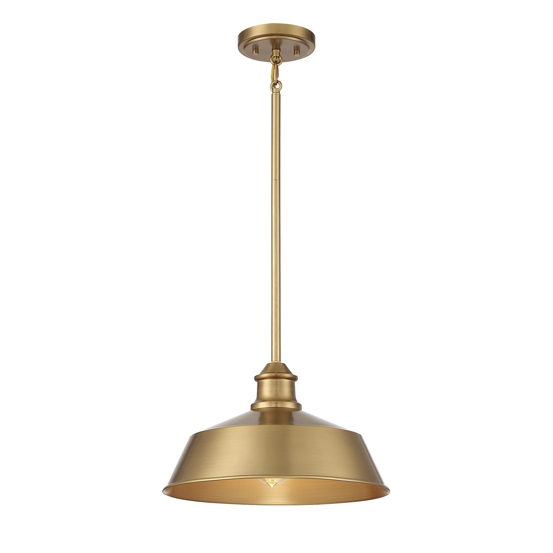 Shown in Natural Brass finish and Metal shade