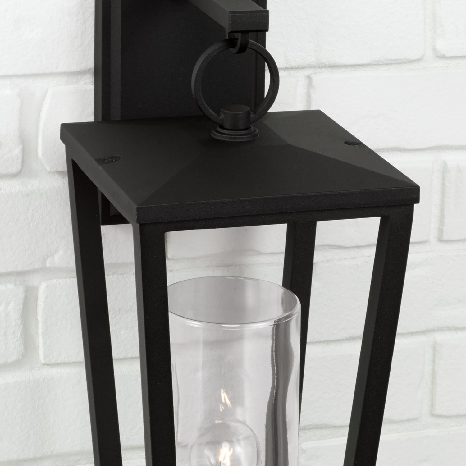 Shown in Black finish and Clear glass