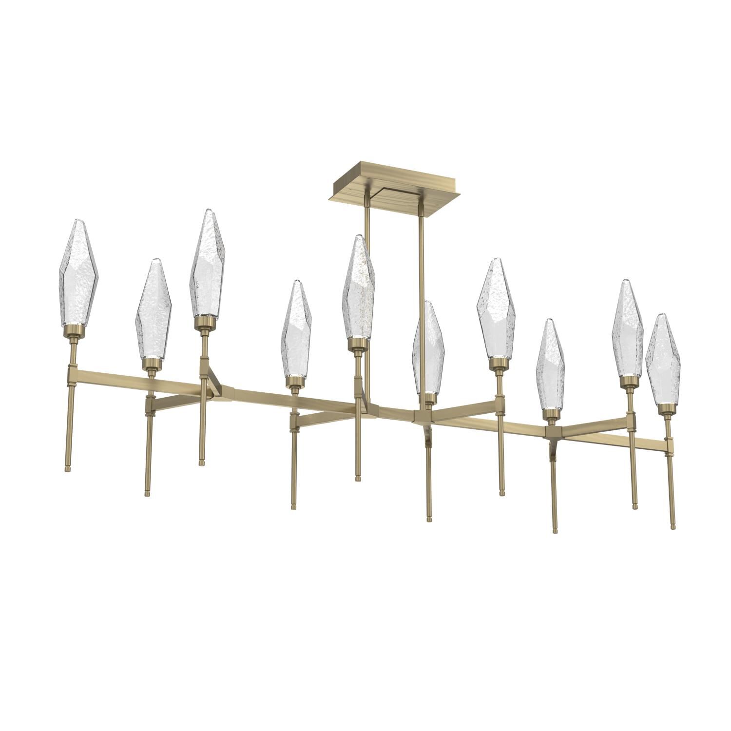 Shown in Novel Brass finish and Chilled Clear glass