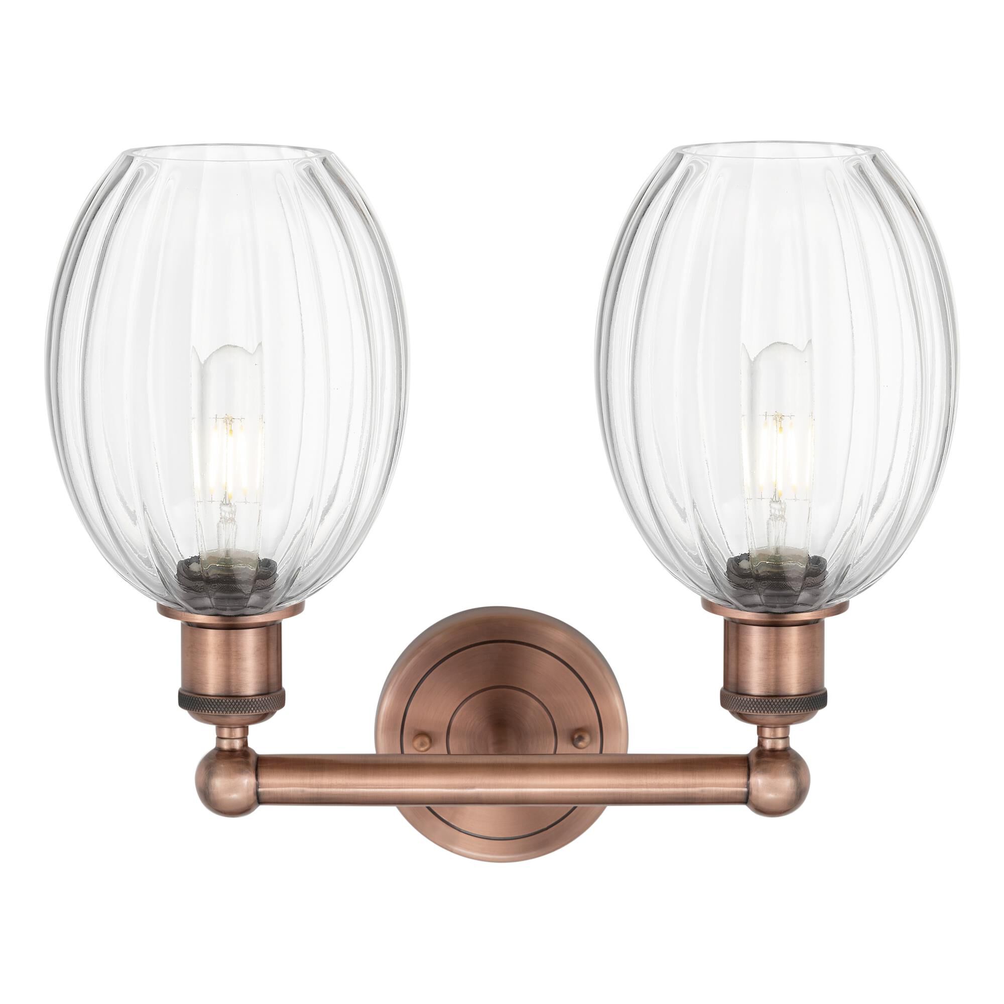 Shown in Antique Copper finish and Clear glass