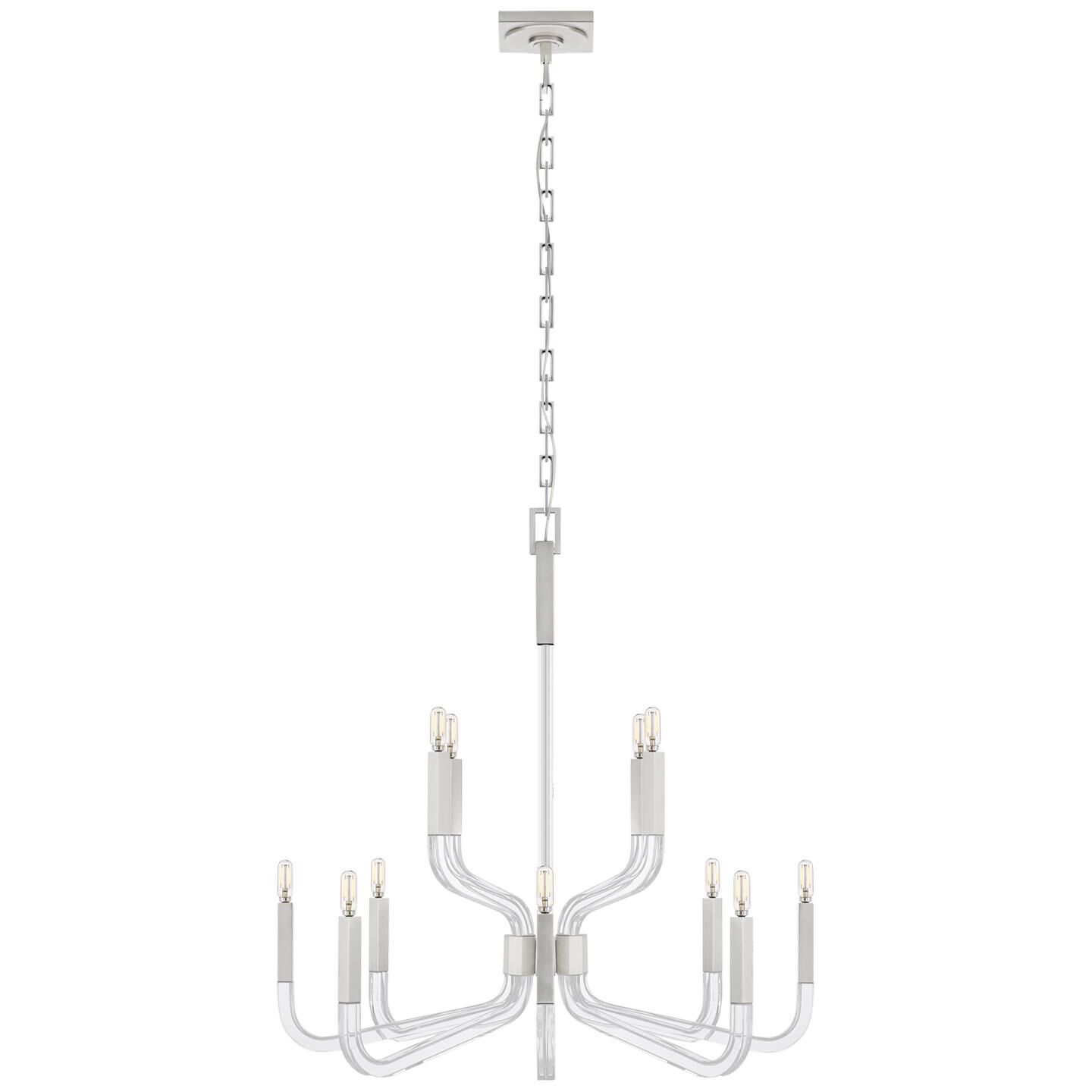 Shown in Polished Nickel And Crystal finish and No Option shade