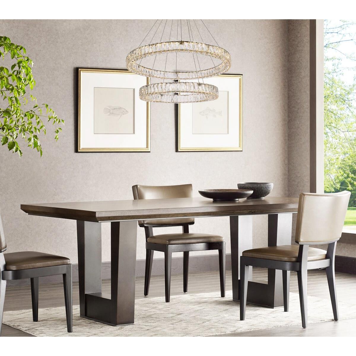 Monroe 36 Inch 2 Light LED Chandelier by Elegant Lighting