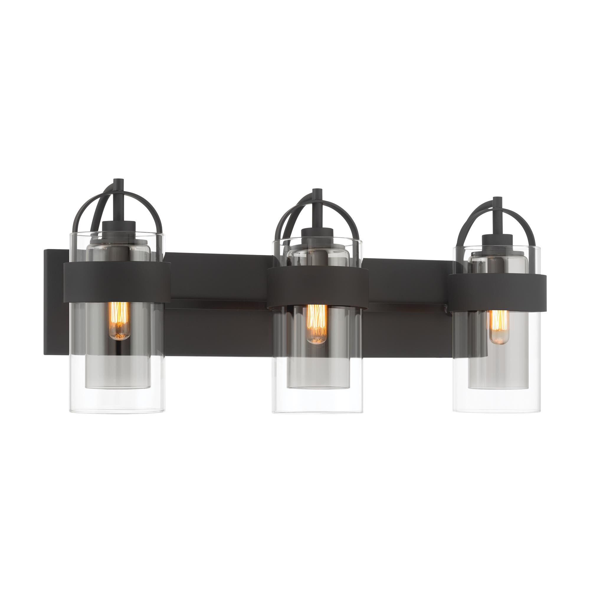 Shown in Dark Matte Black finish and Clear and Grey glass
