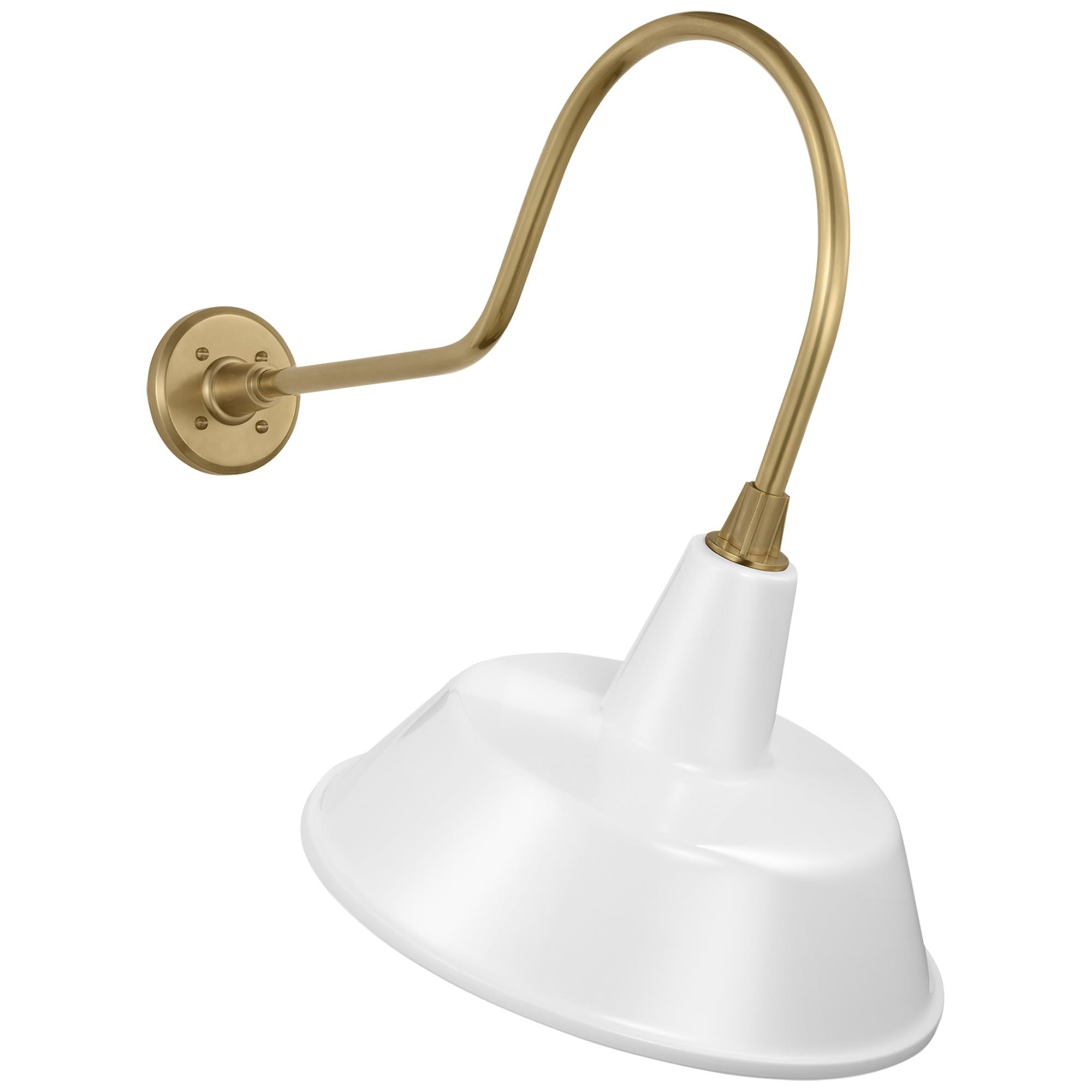 Shown in Hand-Rubbed Antique Brass finish and White Bowers shade