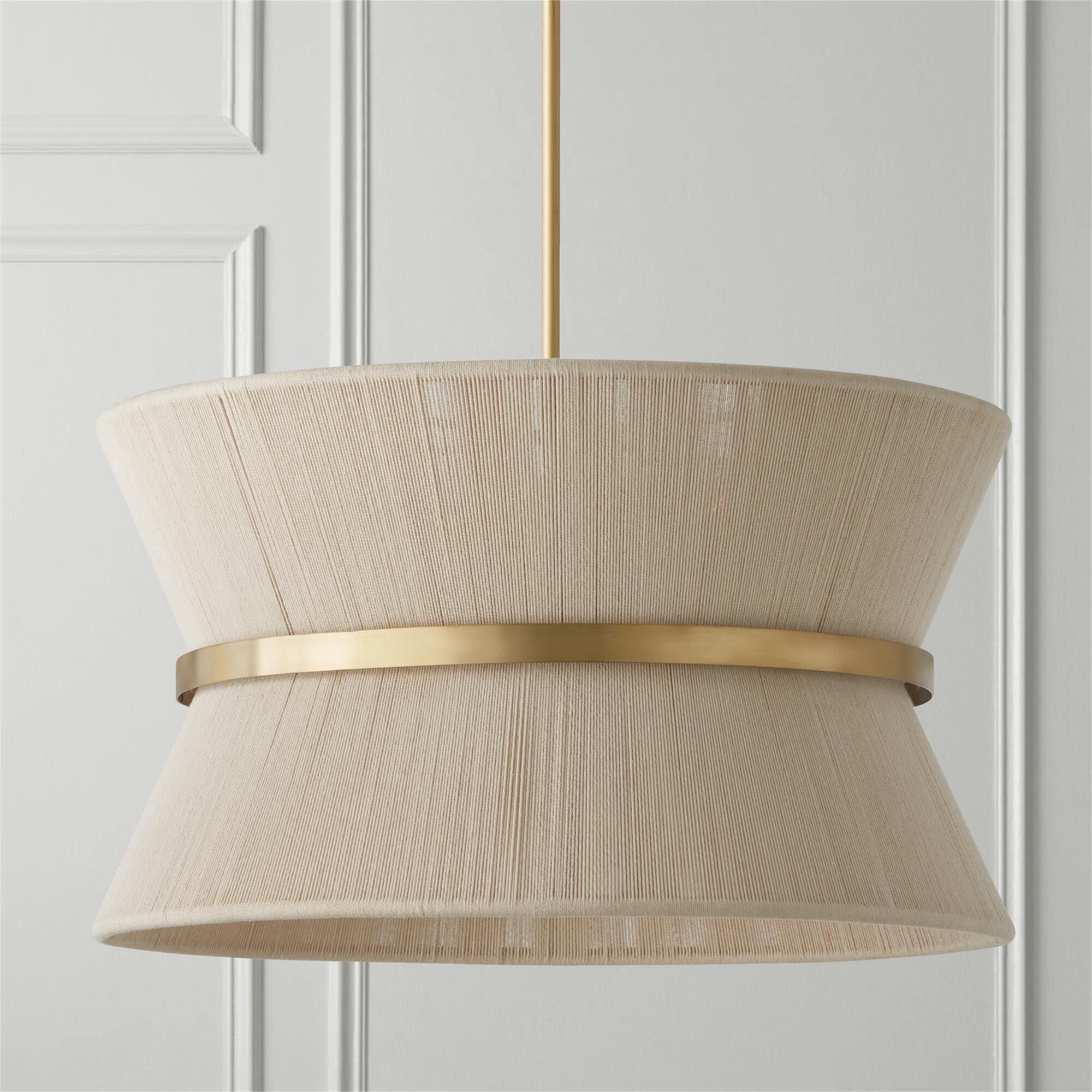 Shown in Bleached Natural Rope And Patinaed Brass finish