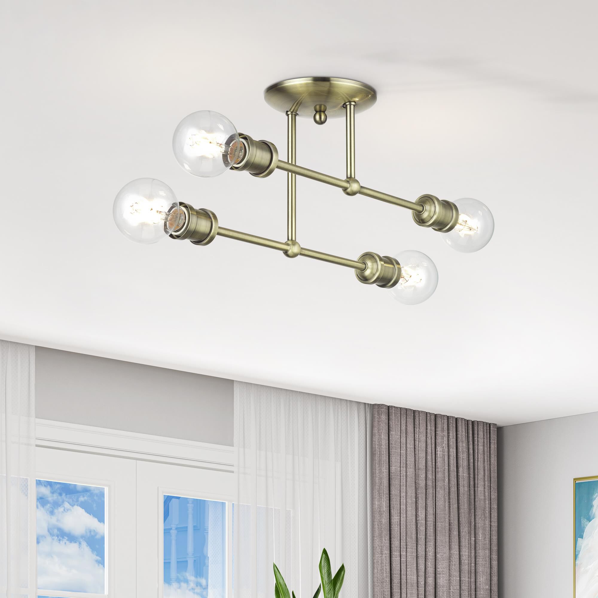Delacroix 17 Inch Semi Flush Mount by Livex Lighting