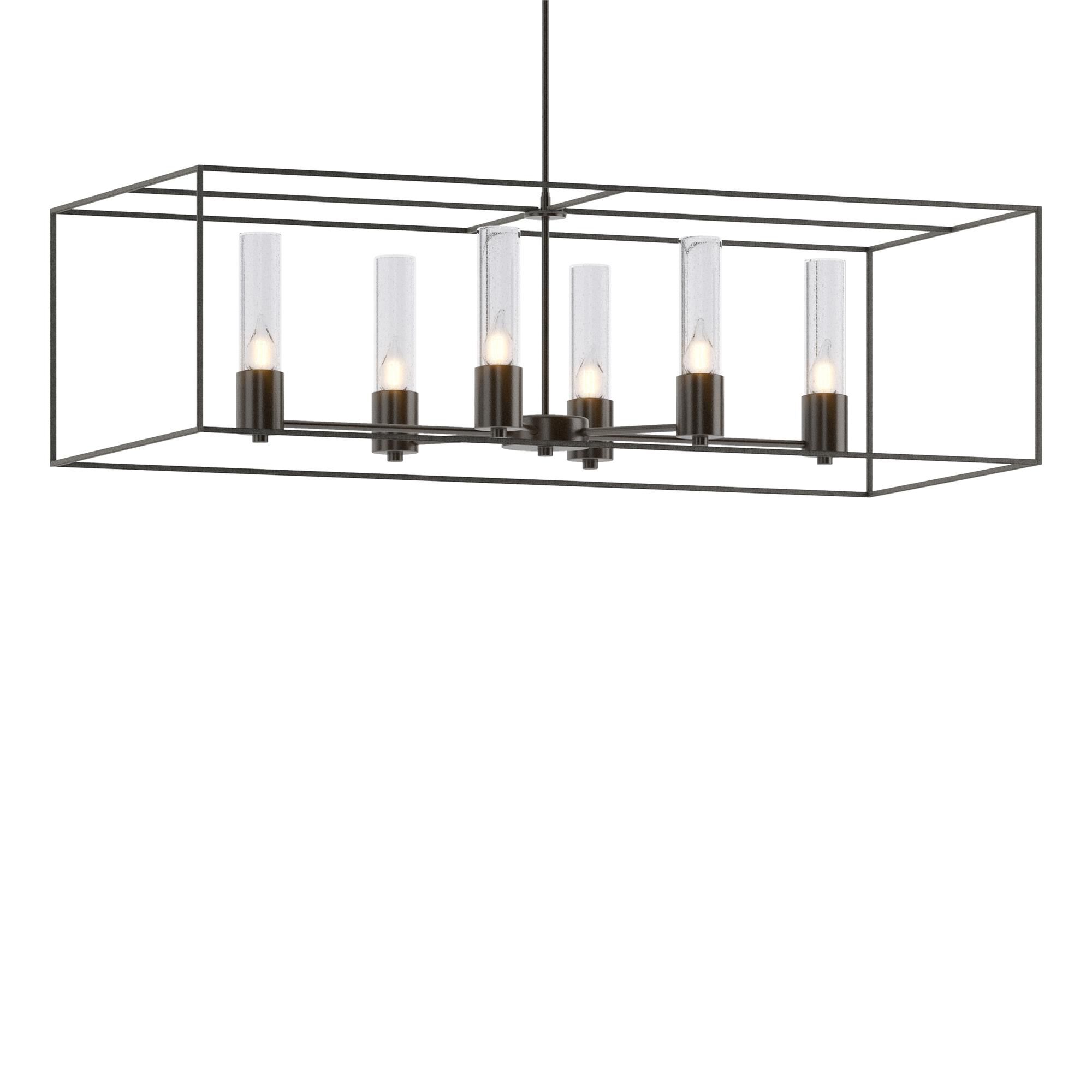 Shown in Oil Rubbed Bronze finish and Clear glass and Natural Iron accent