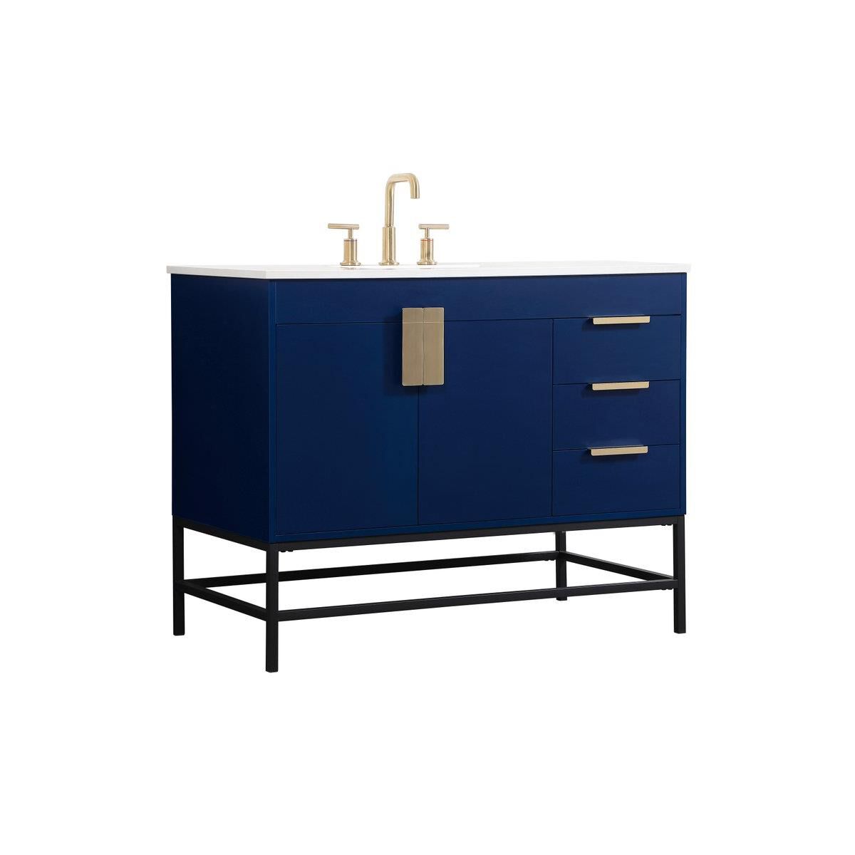 Shown in Blue finish and Without Backsplash accent