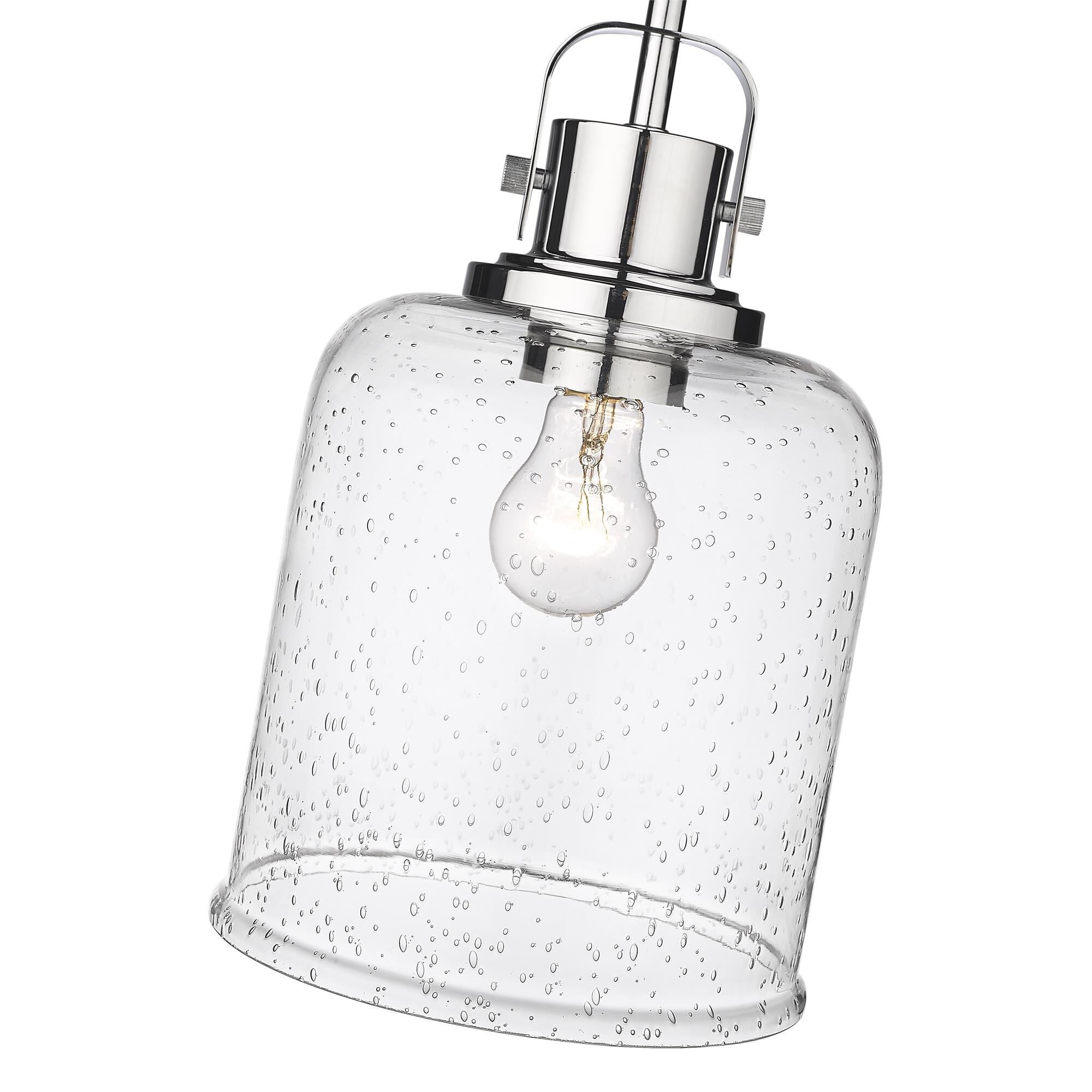 Shown in Chrome finish and Glass shade