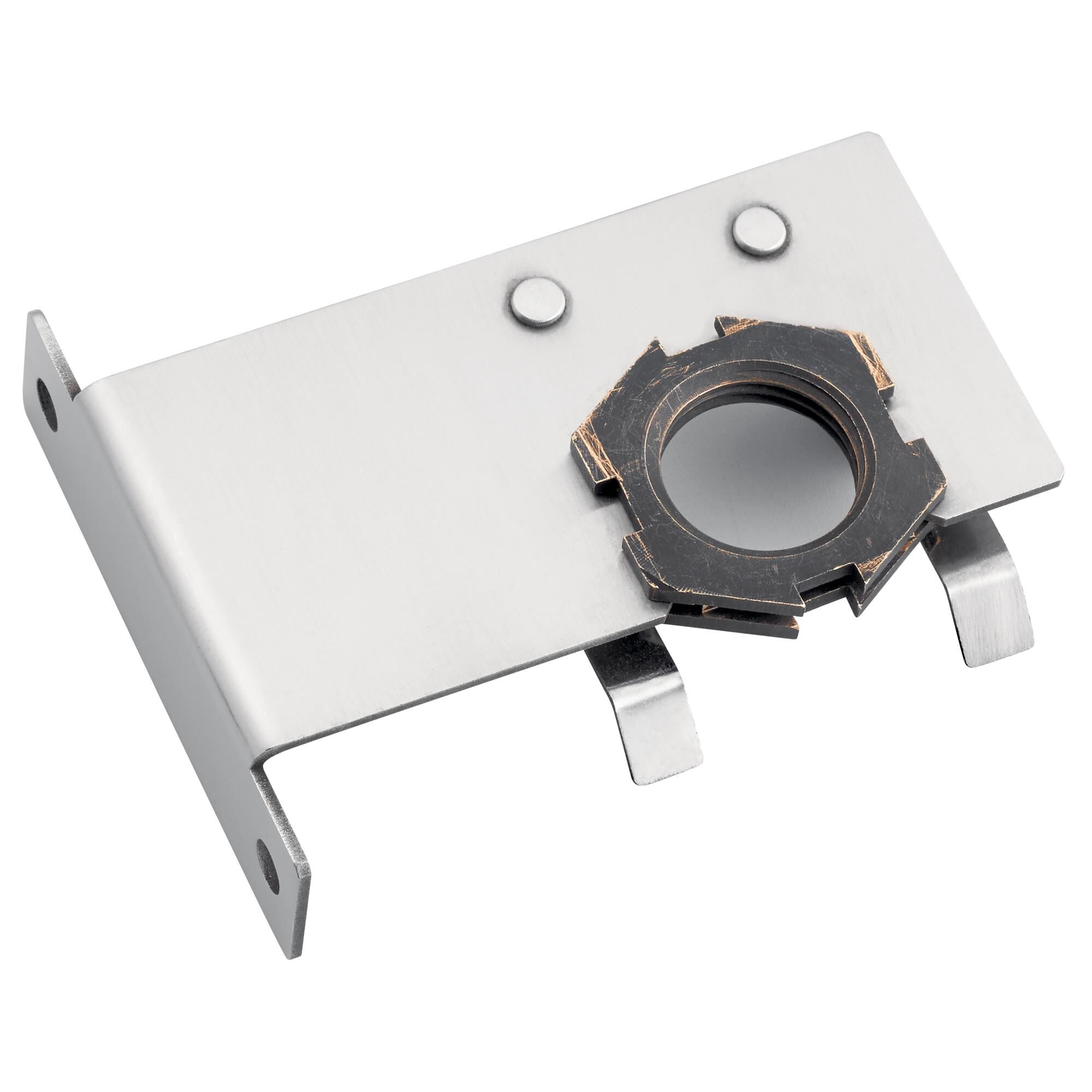 Shown in Centennial Brass finish and Clear Tempered Soda Lime glass