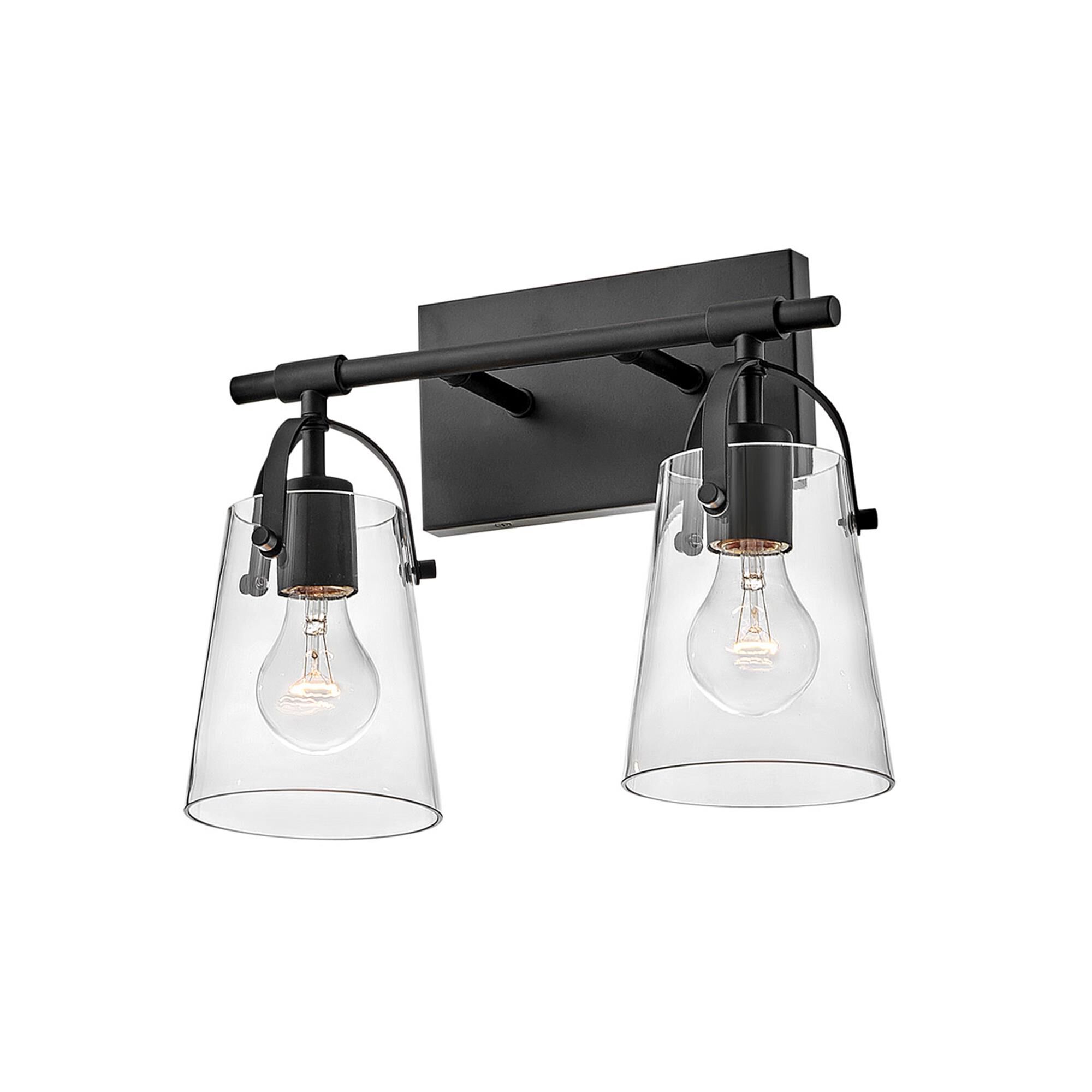 Shown in Black finish and Clear glass