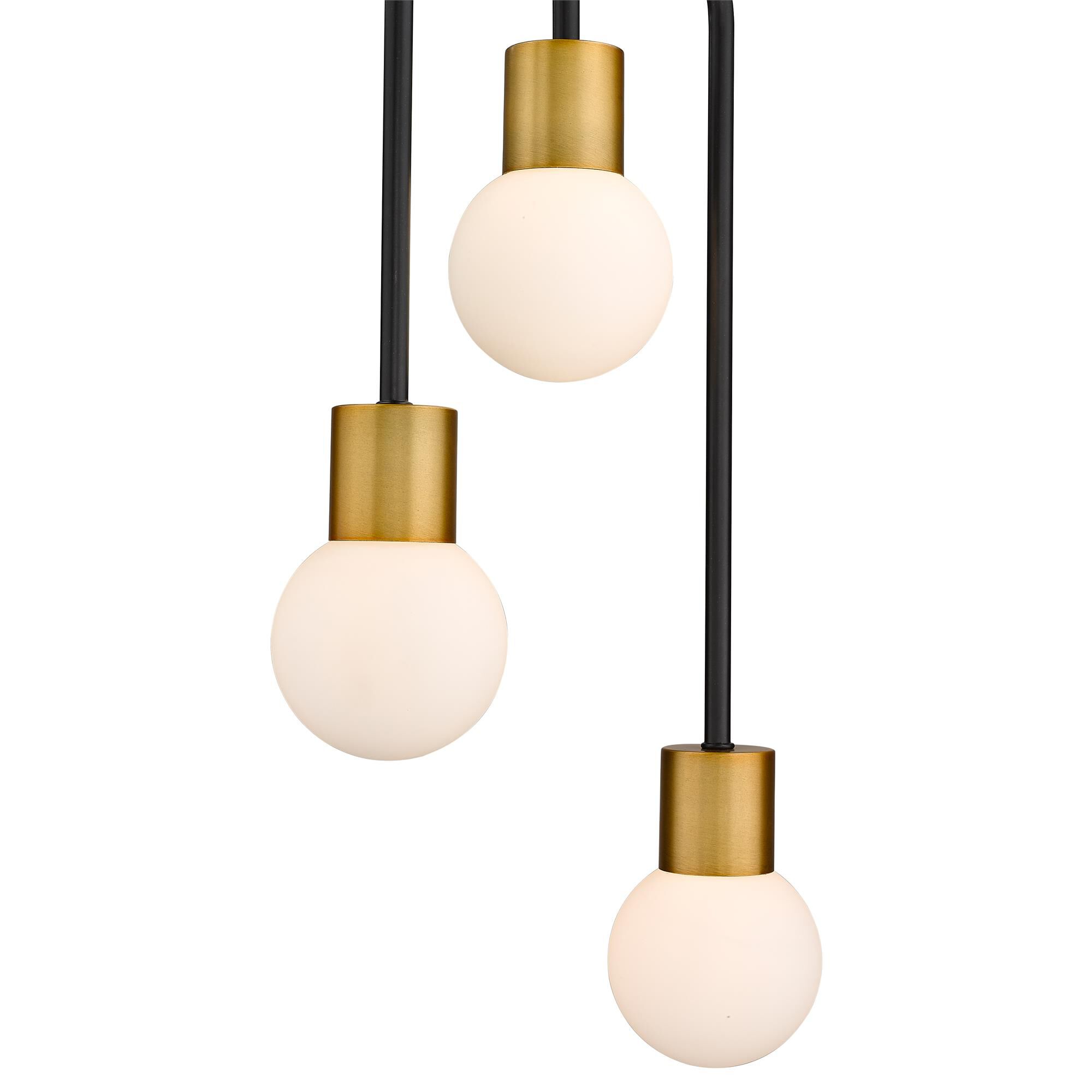Shown in Matte Black + Foundry Brass finish and Glass shade