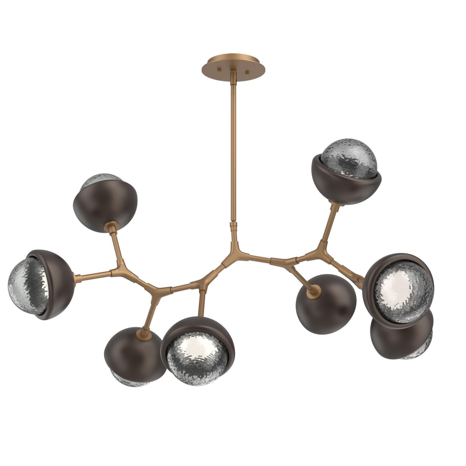 Shown in Novel Brass finish and Smoke glass and Flat Bronze accent