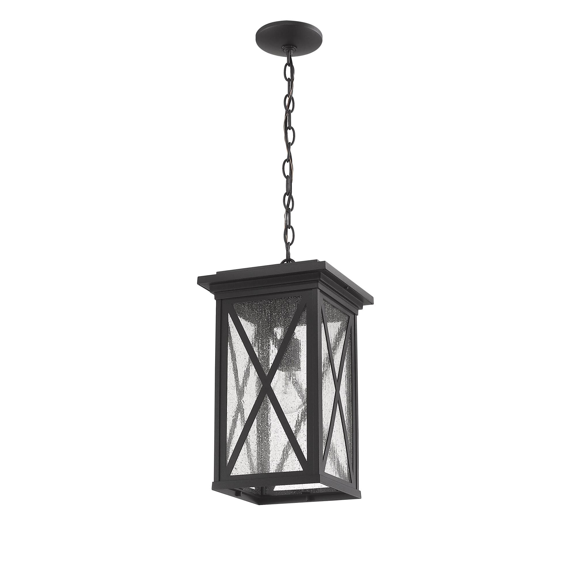 Shown in Black finish and Glass shade