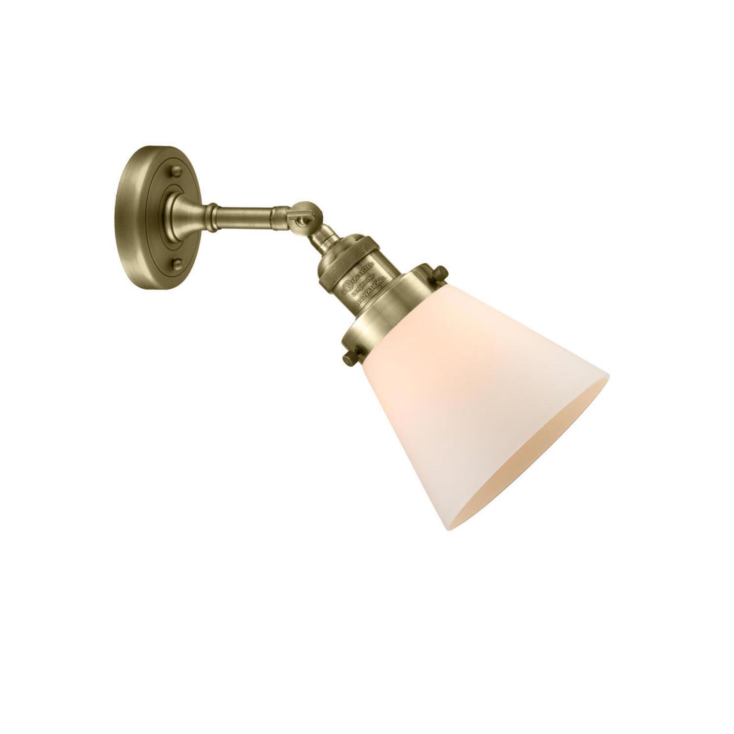 Shown in Antique Brass finish and Frosted glass and None accent