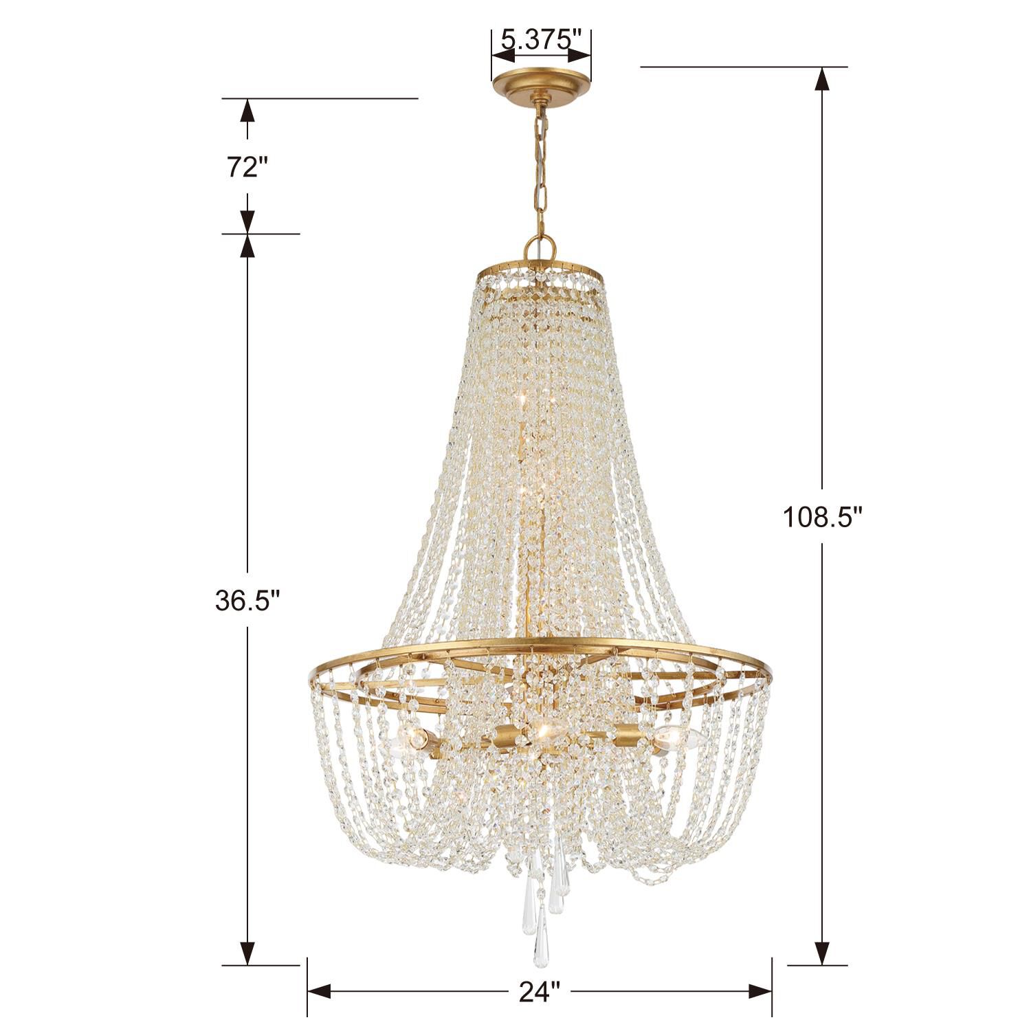 Arcadia 24 Inch 9 Light Chandelier by Crystorama