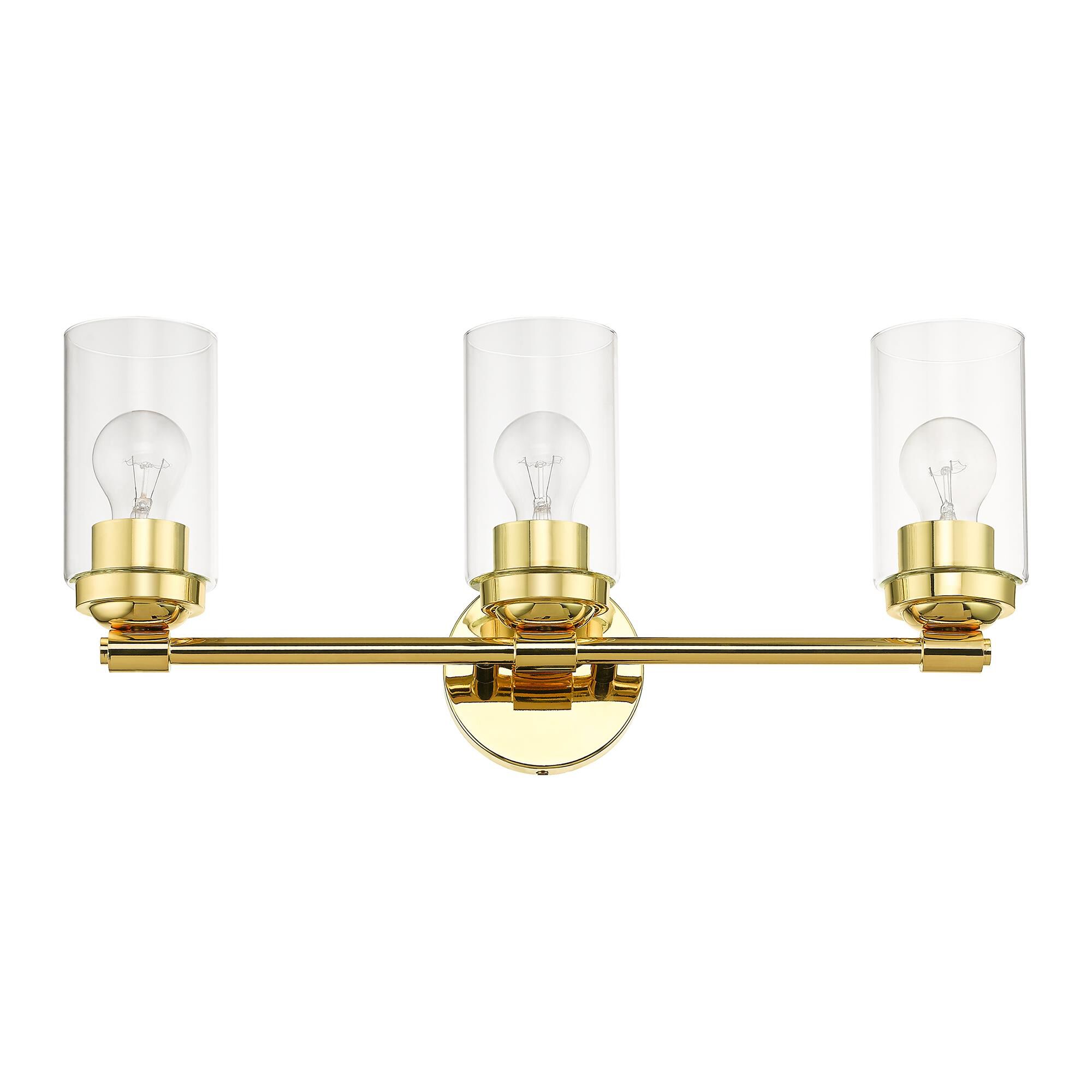 Shown in Polished Brass finish and Hand Blown Clear  glass