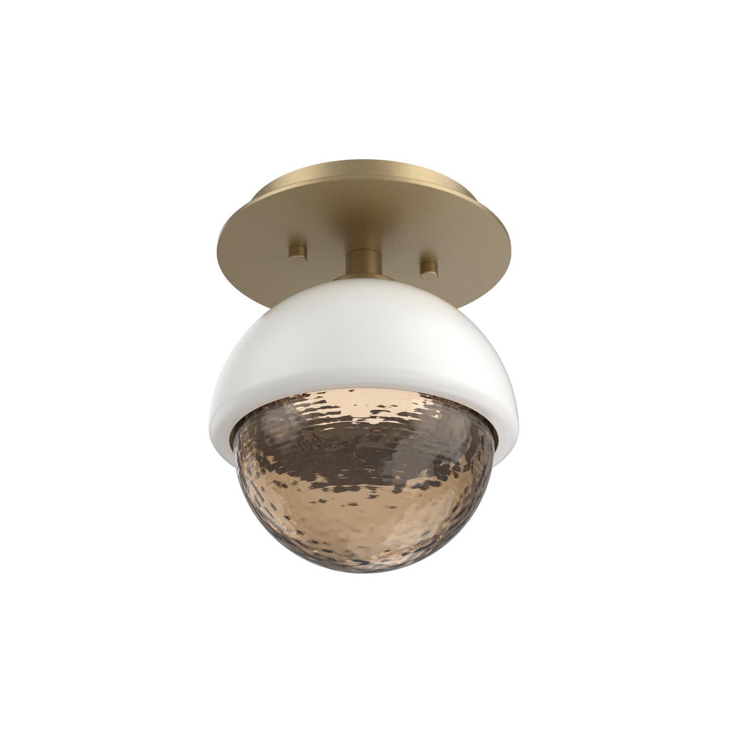 Shown in Gilded Brass finish and Bronze glass and Salt White accent
