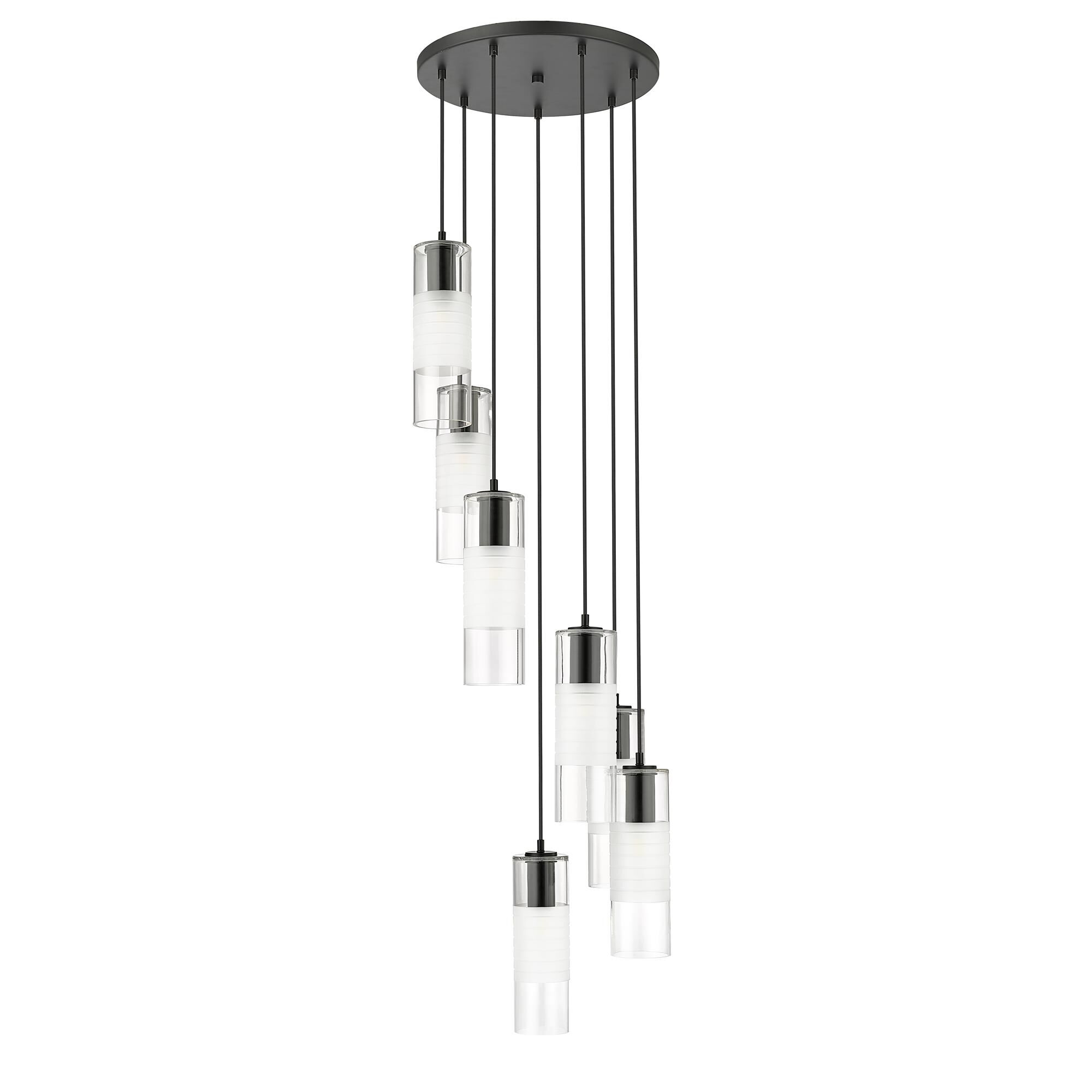 Shown in Matte Black finish and Clear and Frosted glass