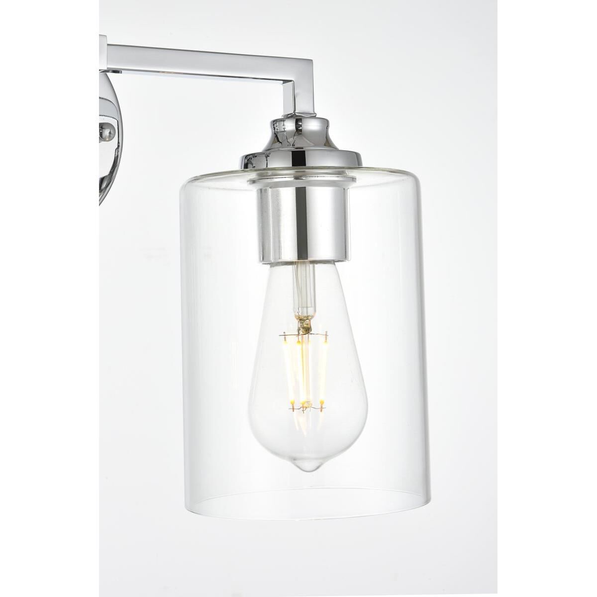 Shown in Chrome  finish and Clear glass