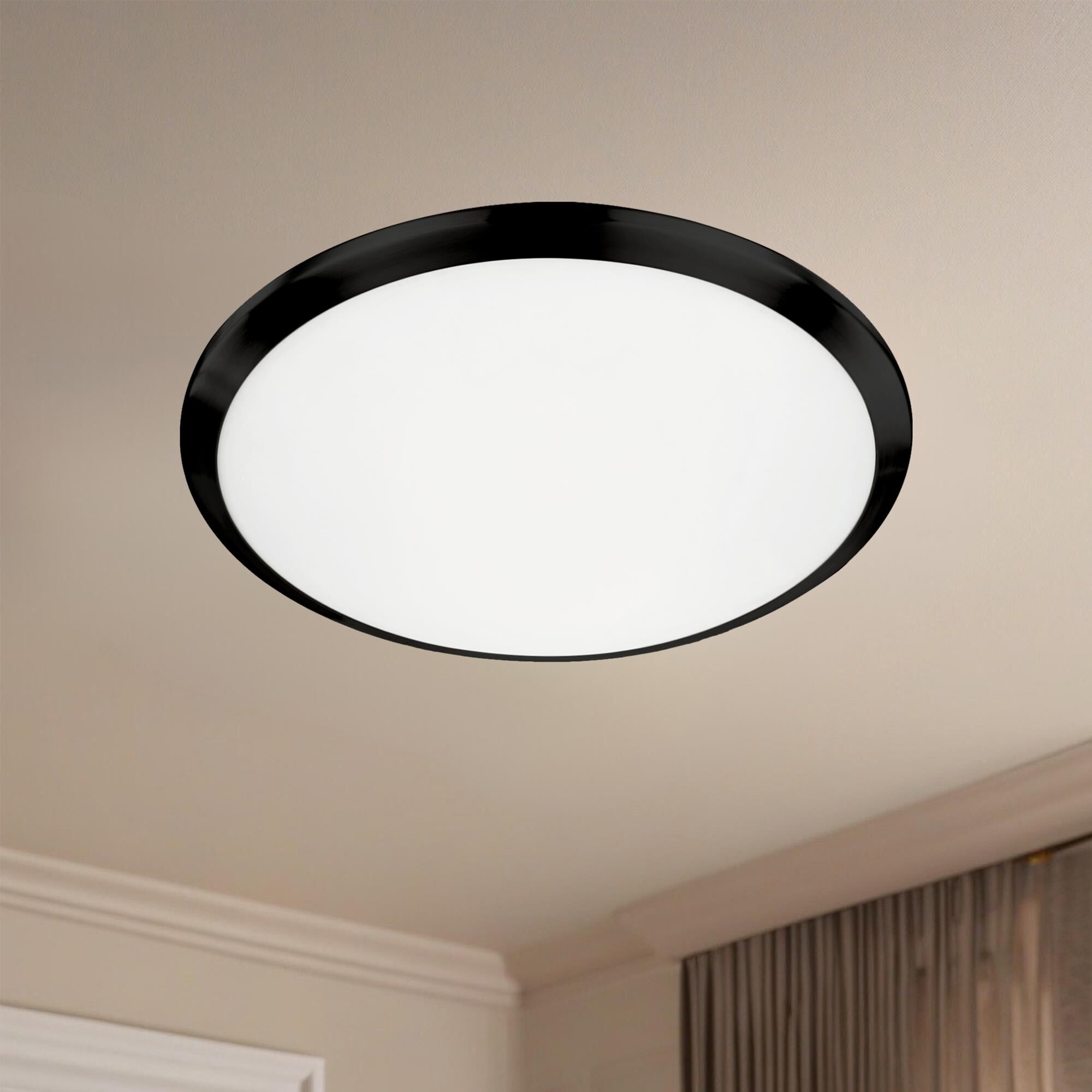 Shown in Black finish and White Opal glass