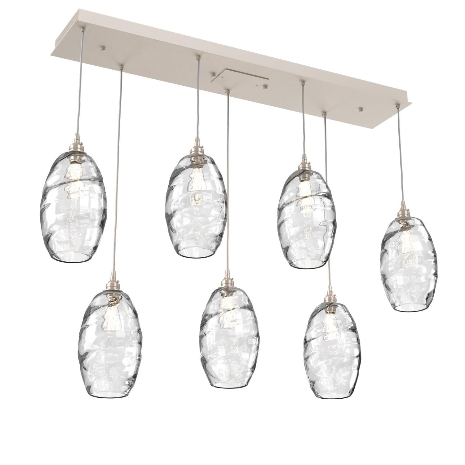 Shown in Metallic Beige Silver finish and Optic Clear glass