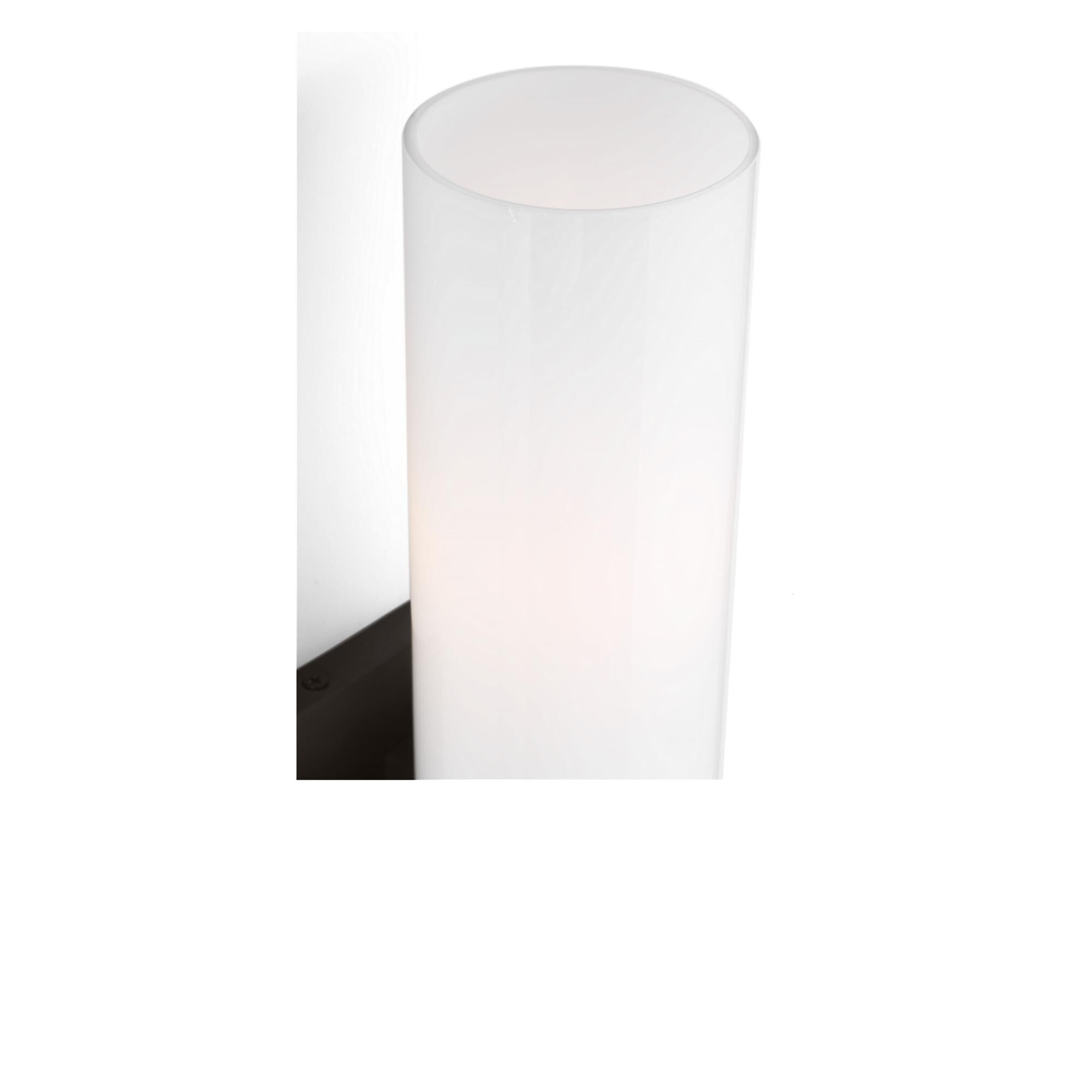 Shown in Aged Iron finish and Milk glass
