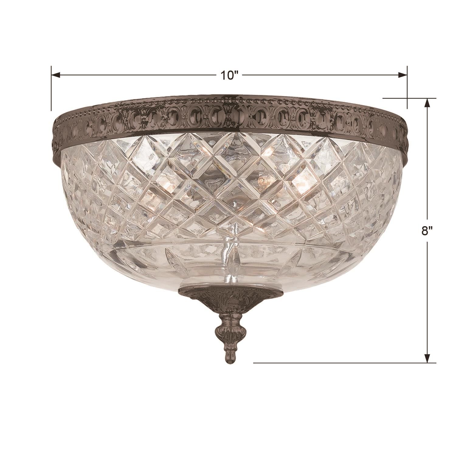 Shown in English Bronze finish and Lead Crystal glass and Lead Crystal shade