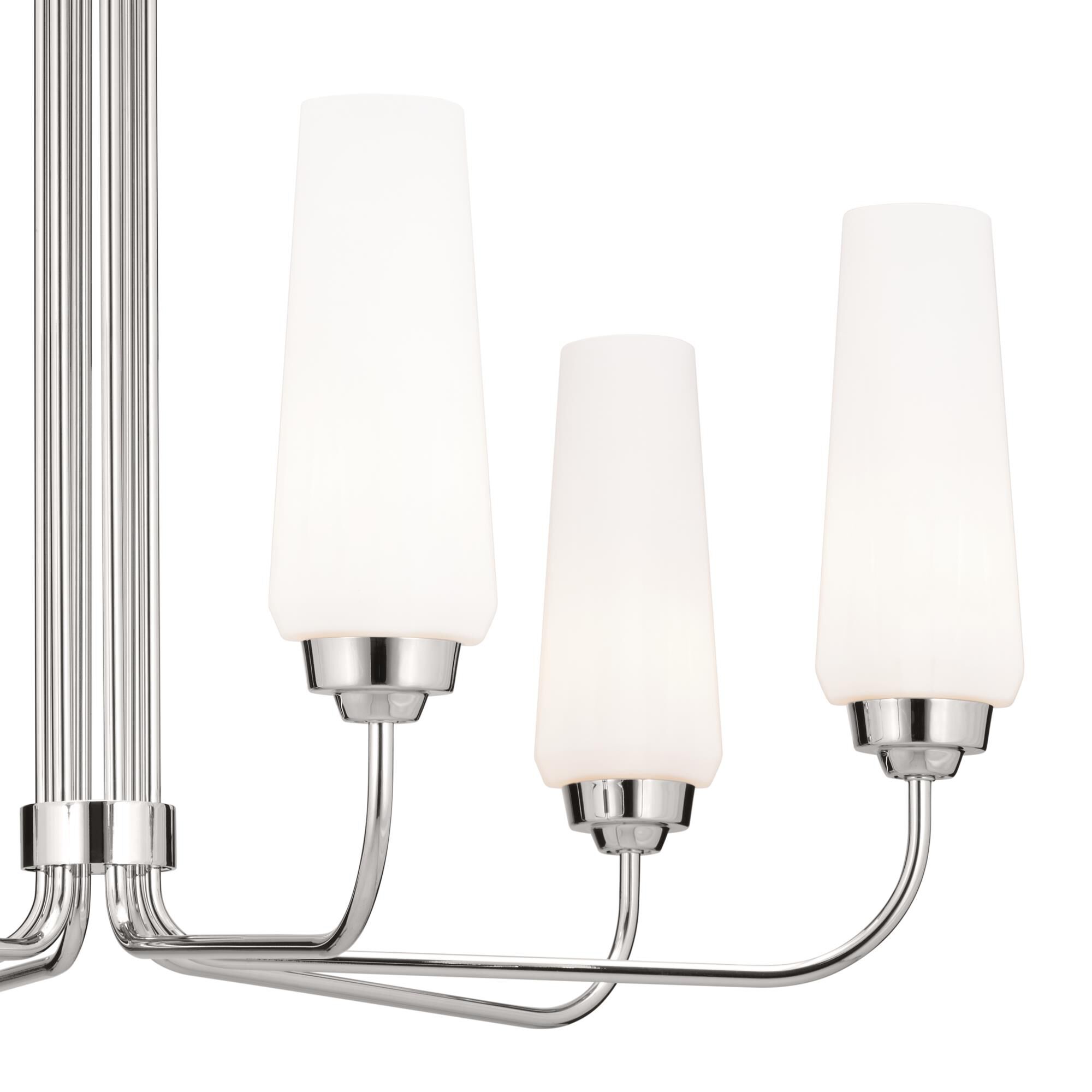Shown in Polished Nickel finish and Opal glass