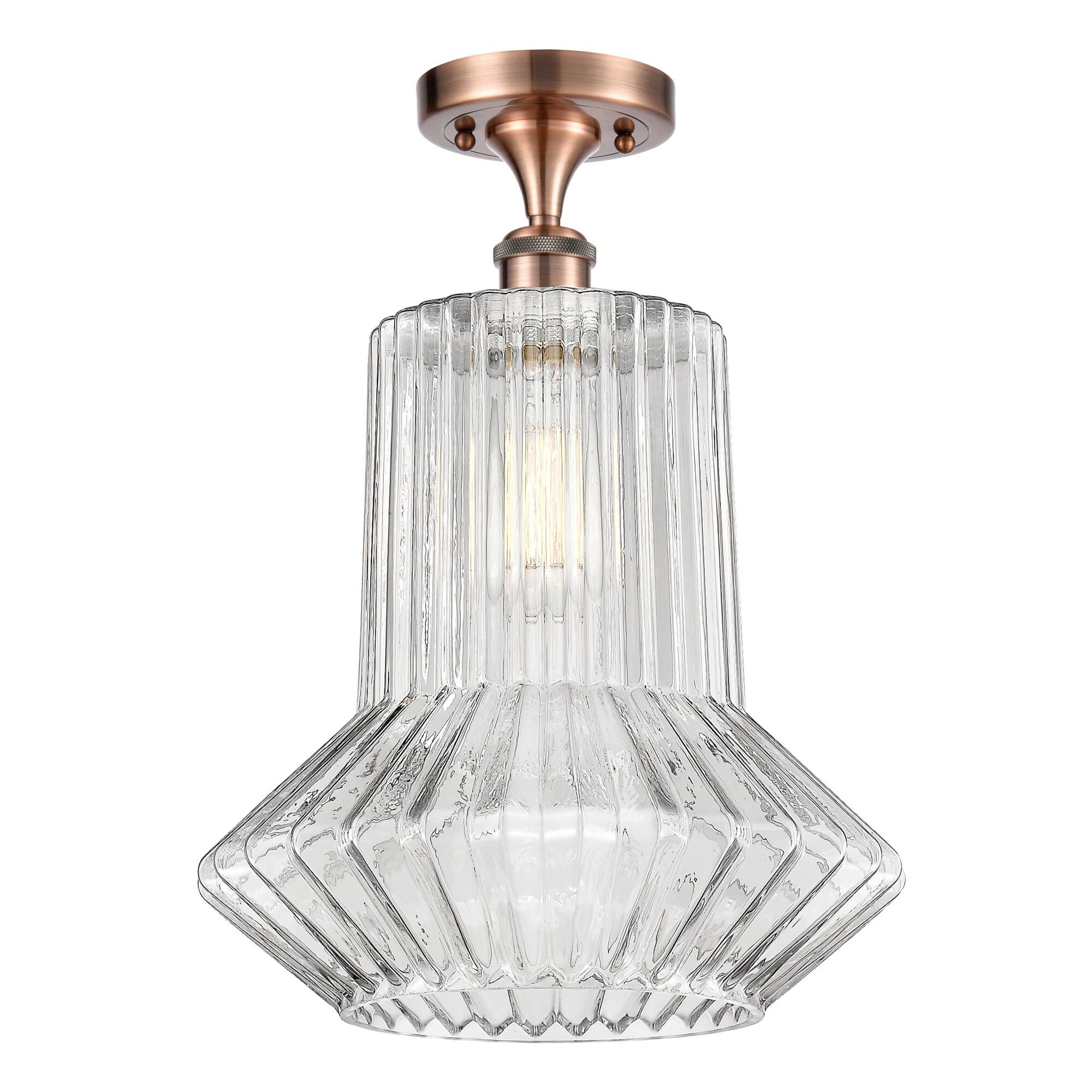 Shown in Antique Copper finish and Novelty glass and Glass shade
