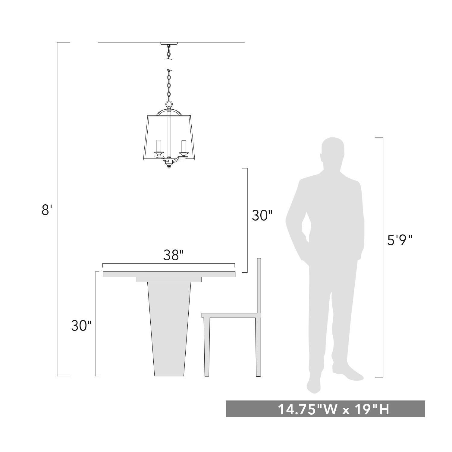 Athena 14 Inch Large Pendant by Golden Lighting