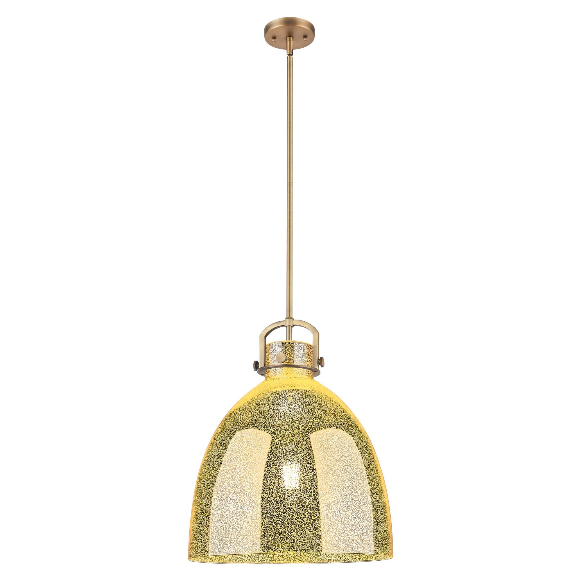 Shown in Brushed Brass finish and Mercury shade