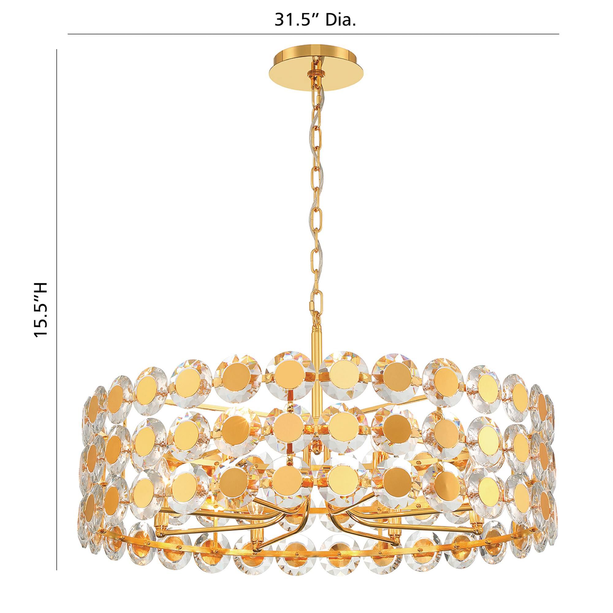 Shown in Gold finish and Clear crystal