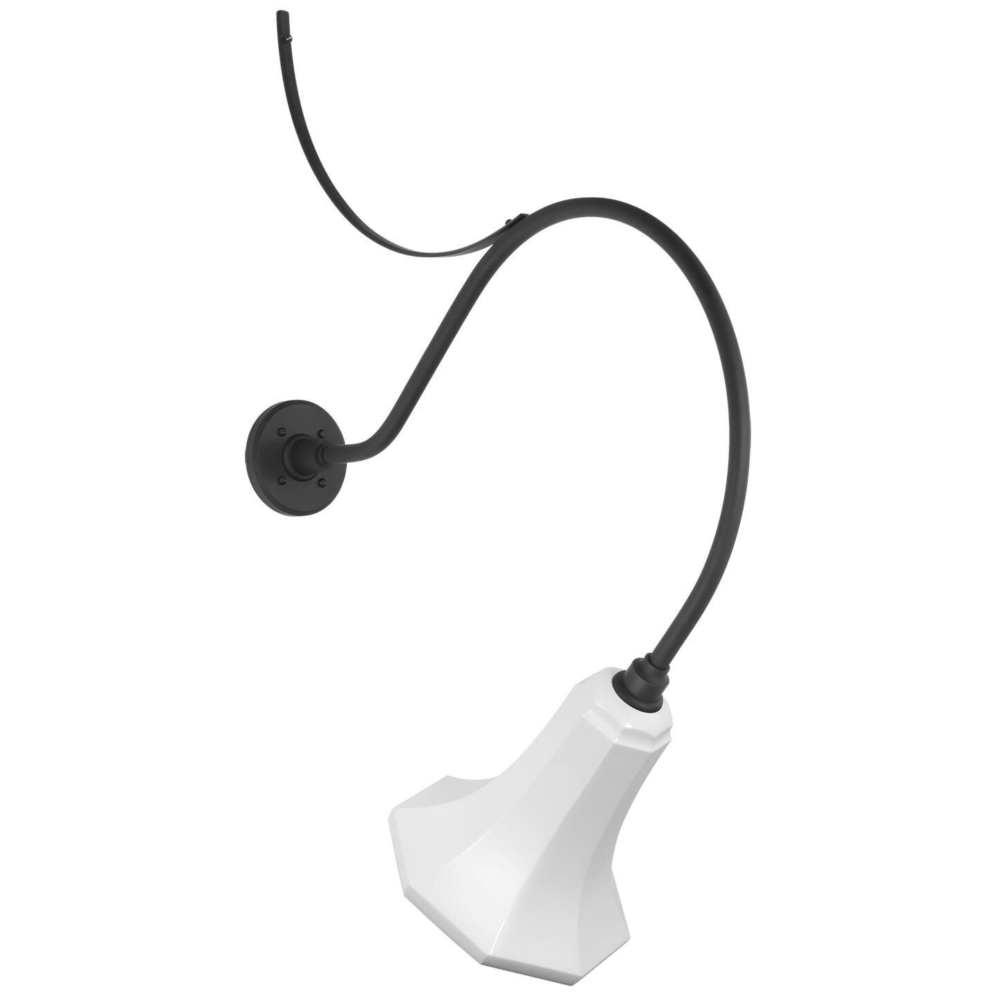 Shown in Matte Black finish and White shade