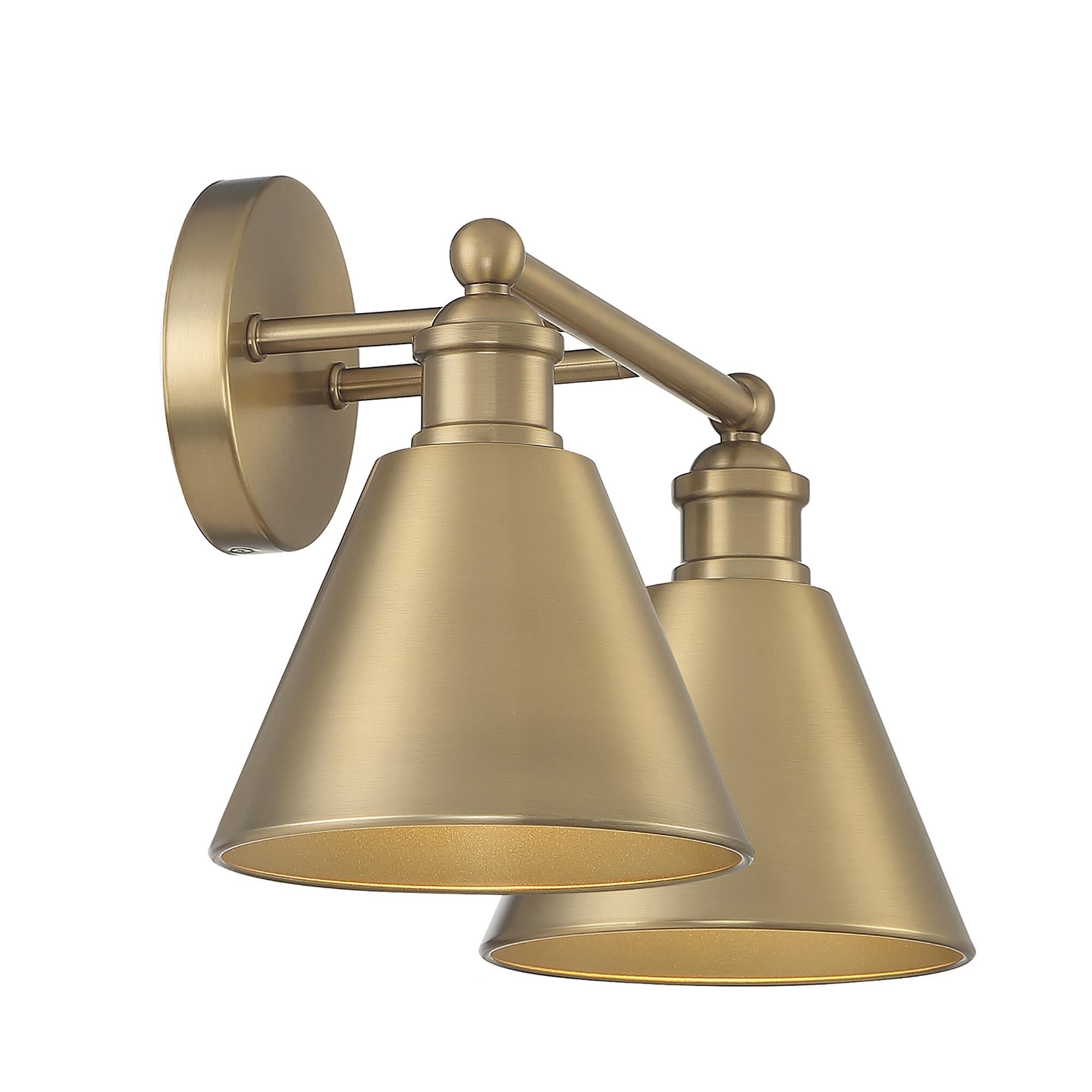 Shown in Natural Brass finish and Natural Brass Metal shade