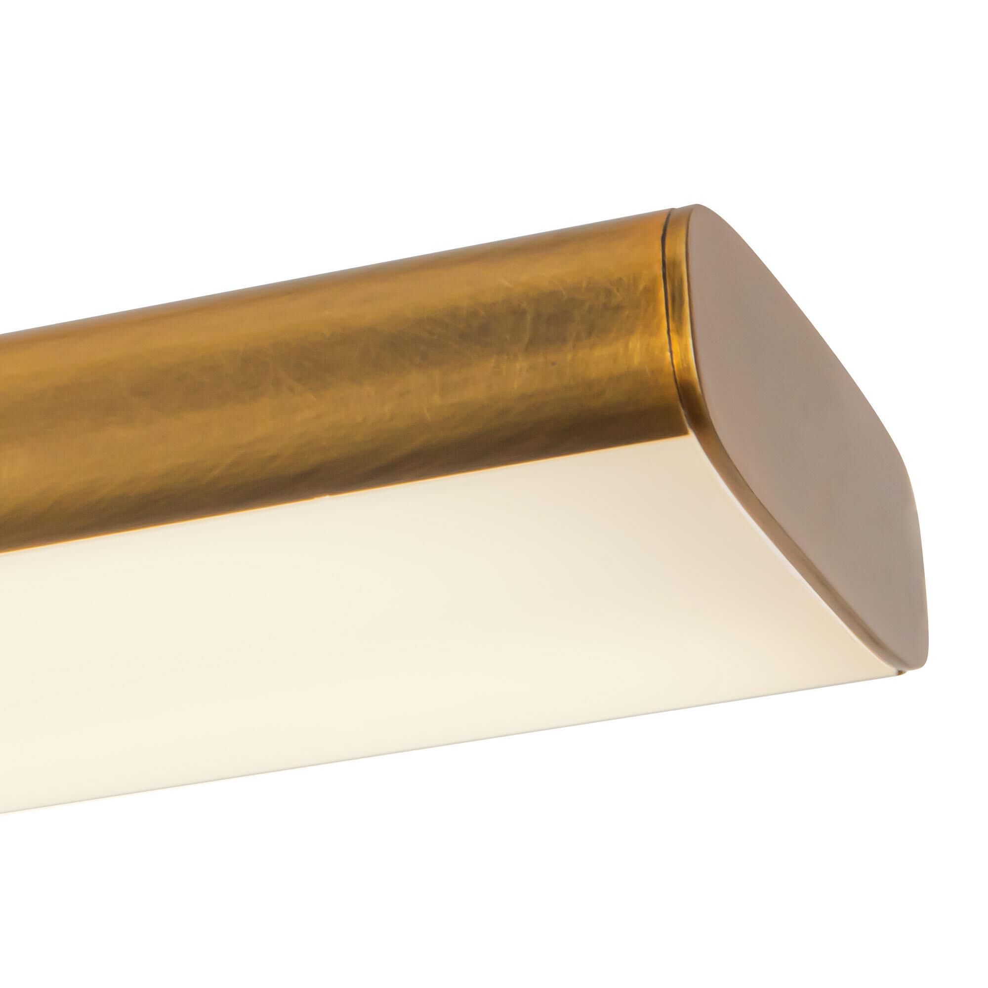 Shown in Vintage Brass finish and Frosted Polycarbonate Diffuser glass