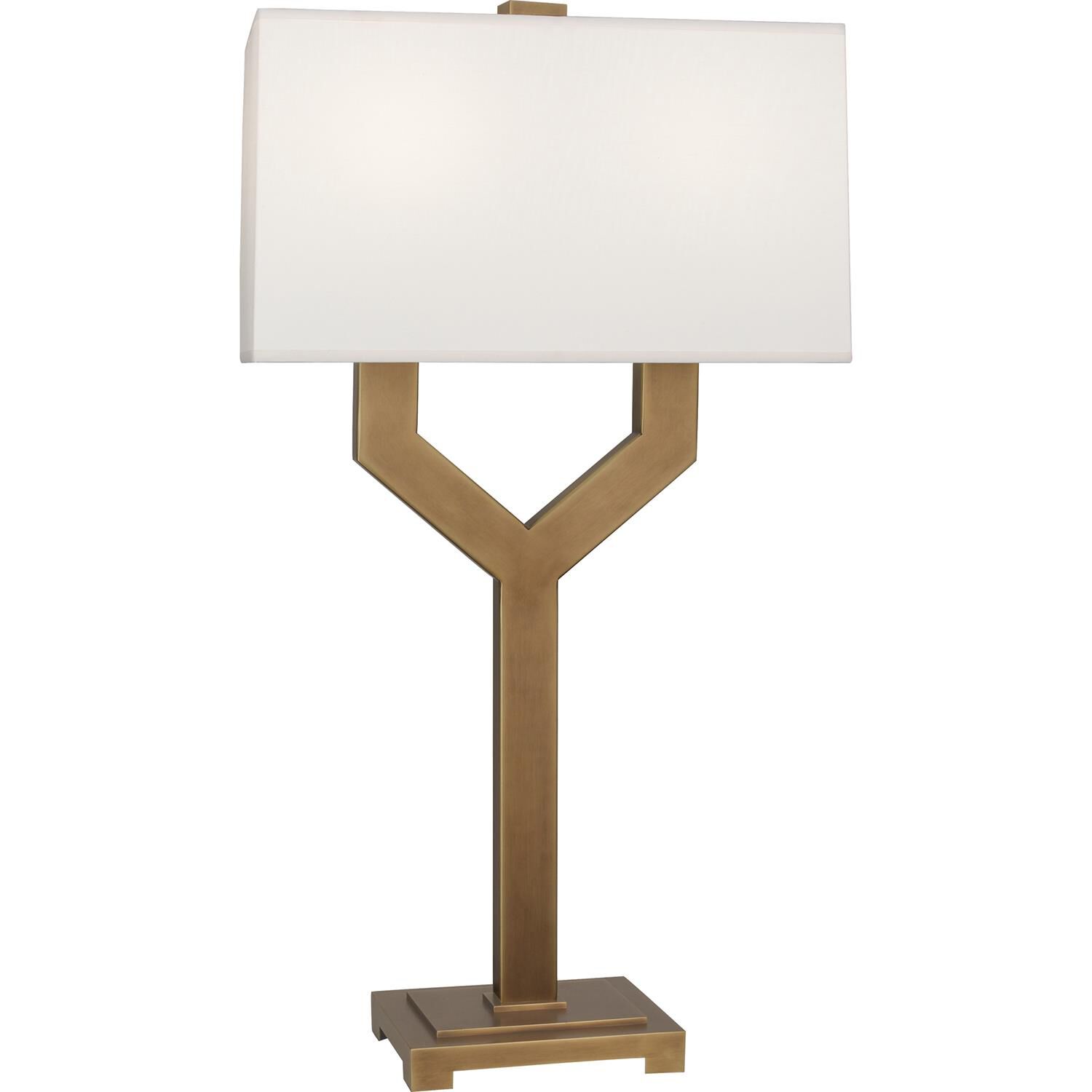 Shown in Vintage Brass finish and White shade