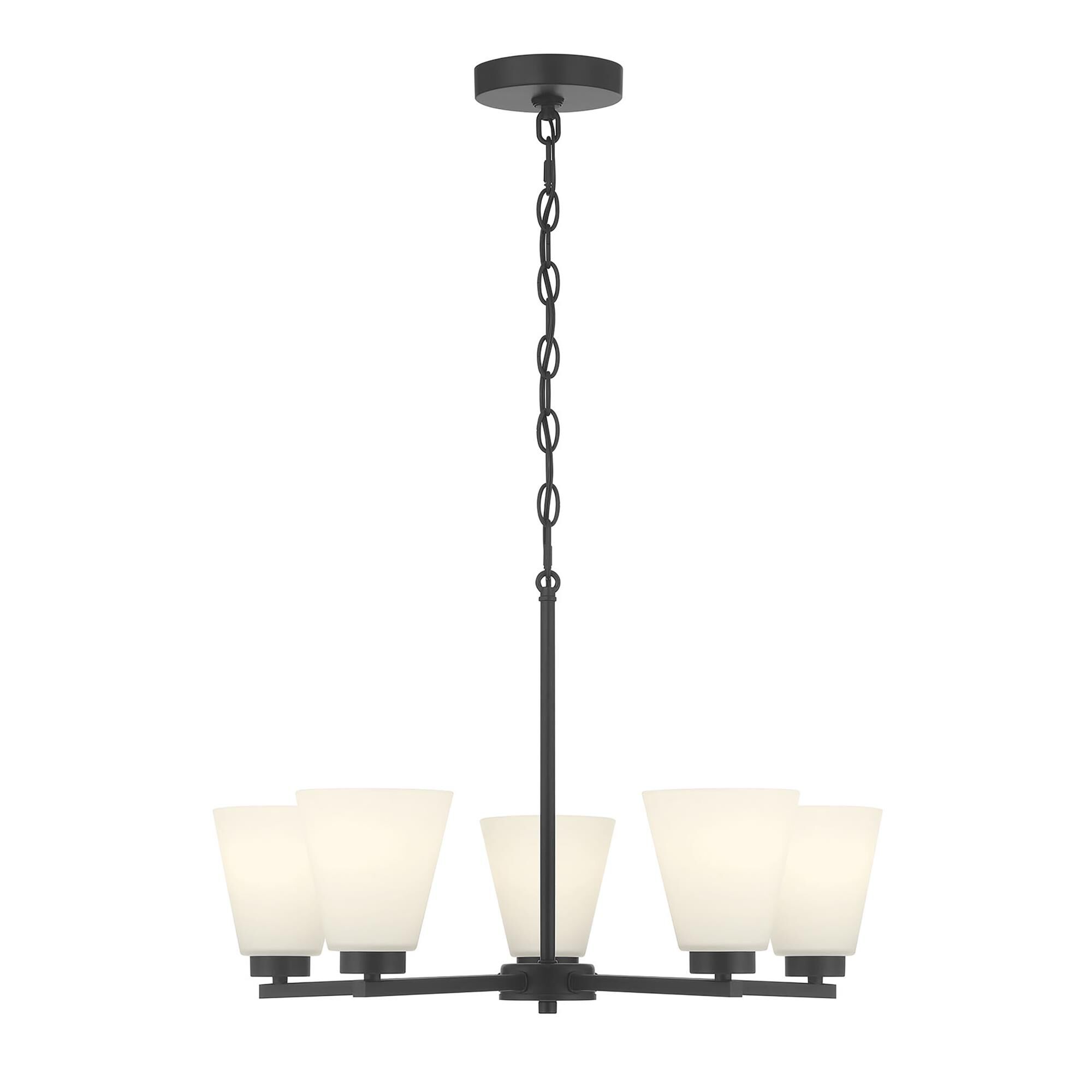 Shown in Matte Black finish and White Frosted glass